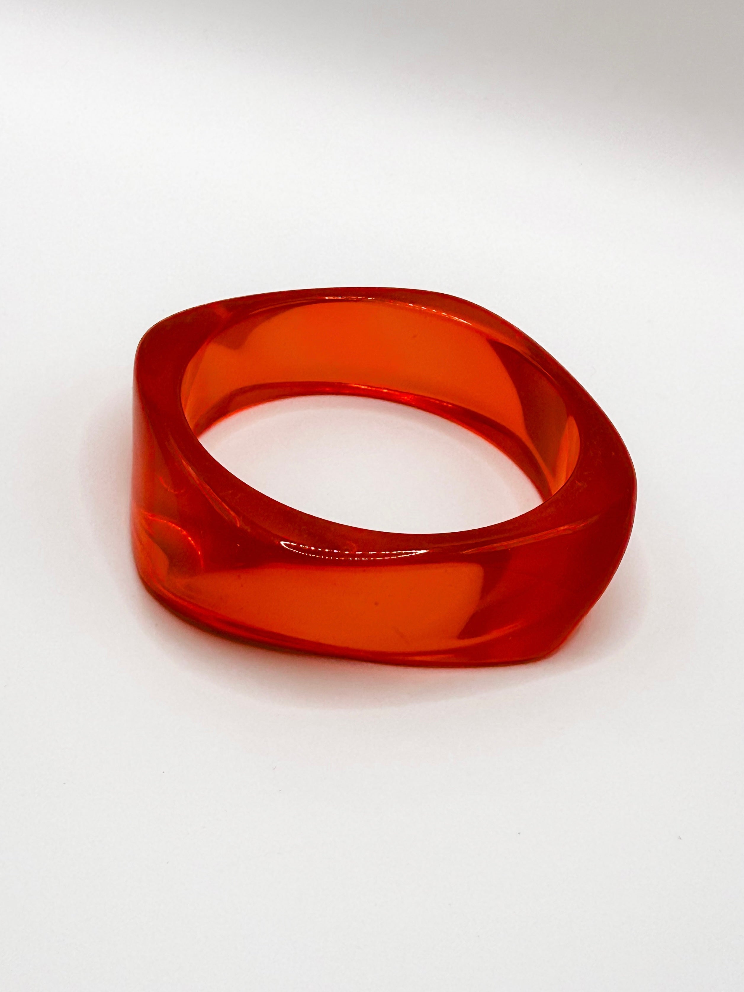 Bonnie Acrylic Chunky Bangle Bracelet-Orange