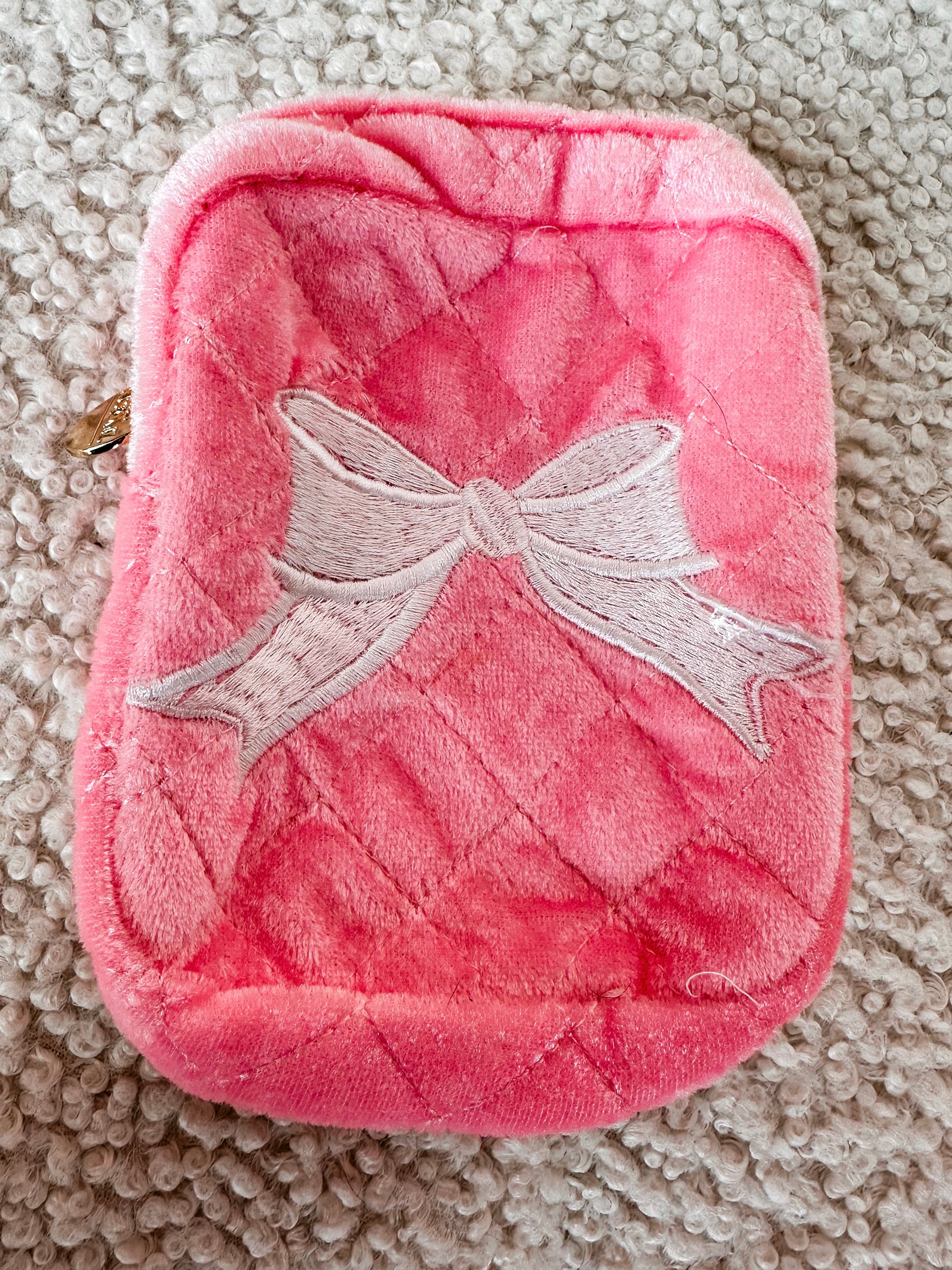 Bow Pink Velvet Mini Bag