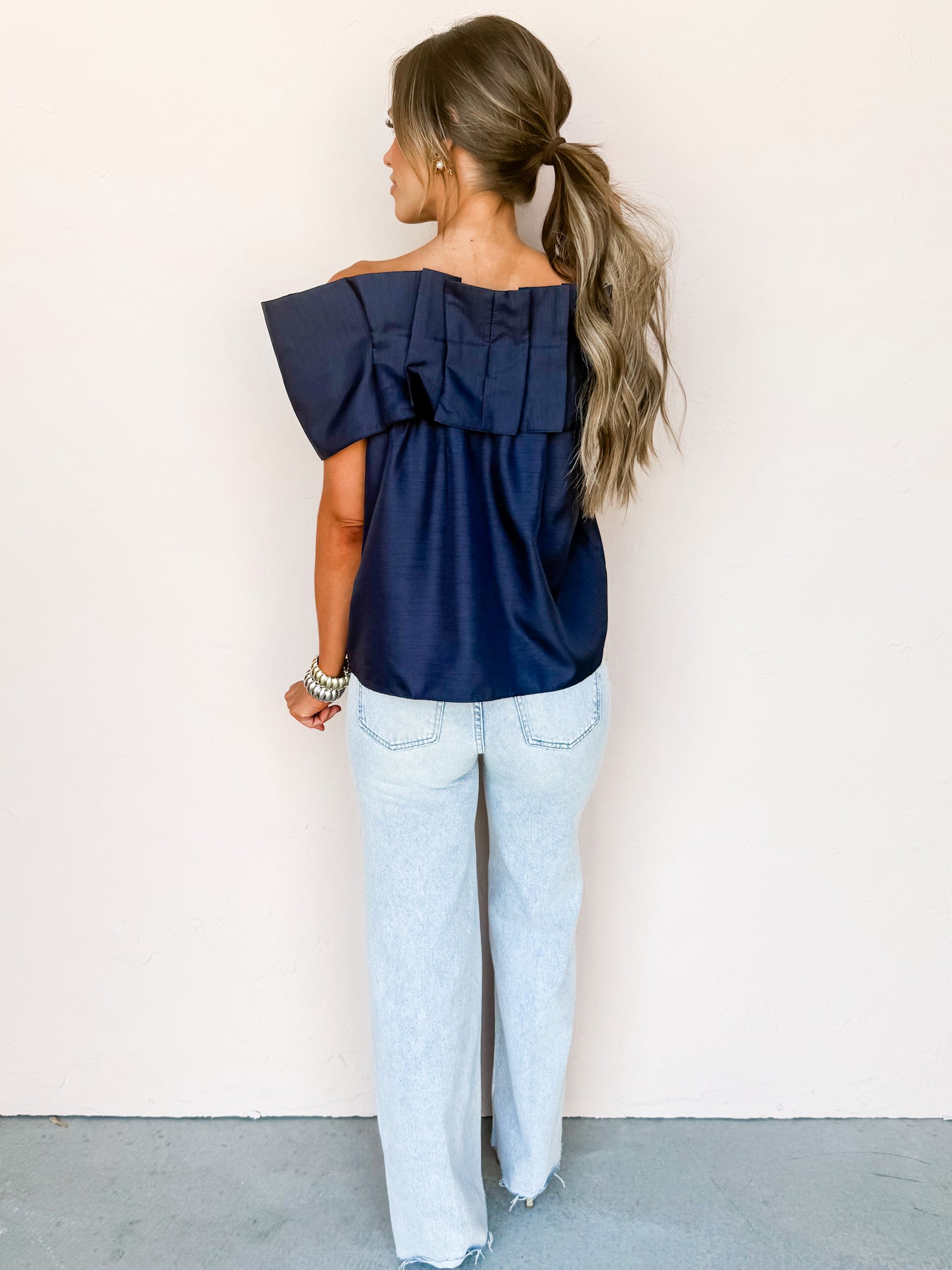 Bowed Beauty Off The Shoulder Top-Ink