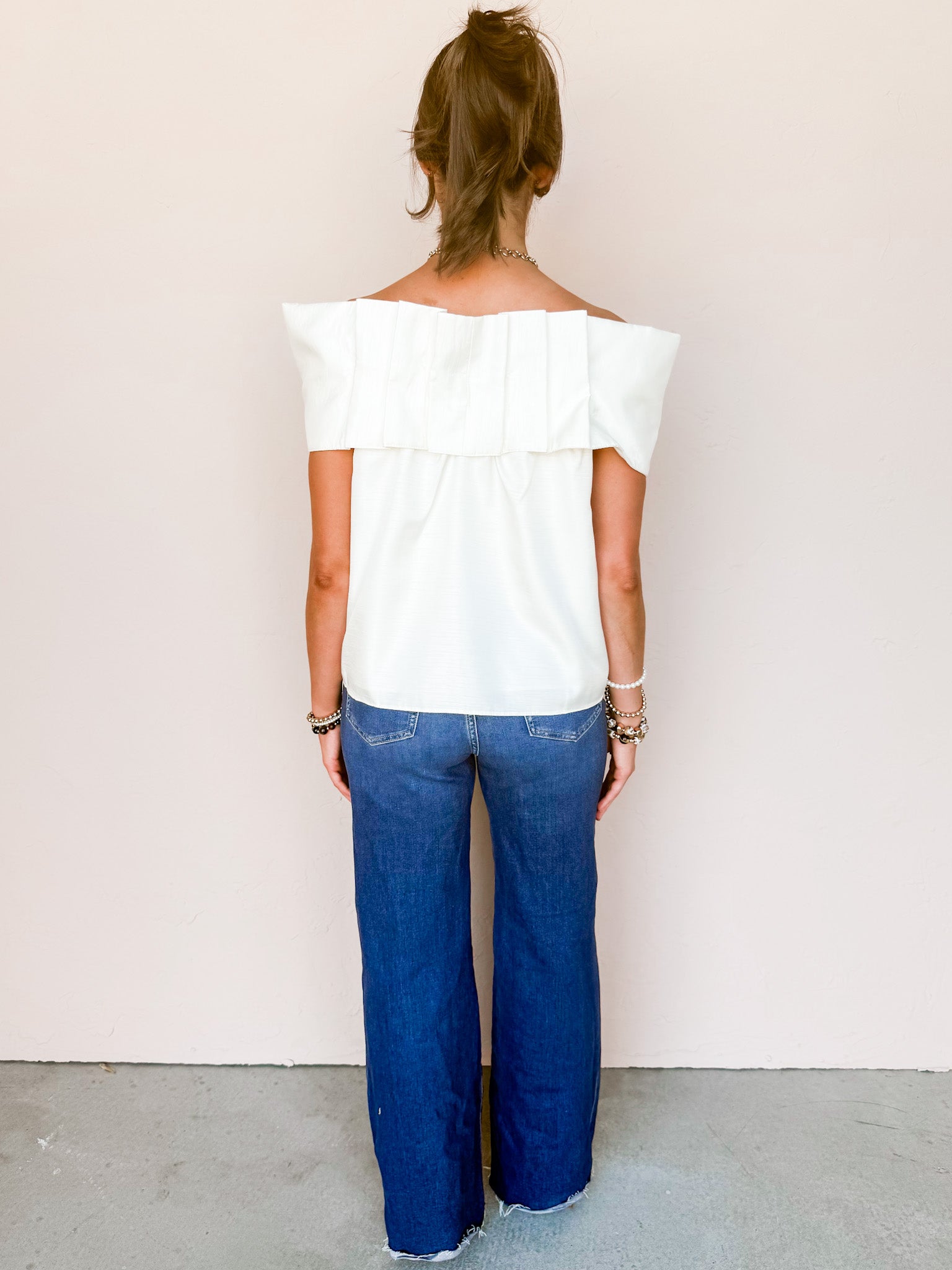 Bowed Beauty Off The Shoulder Top-Ivory