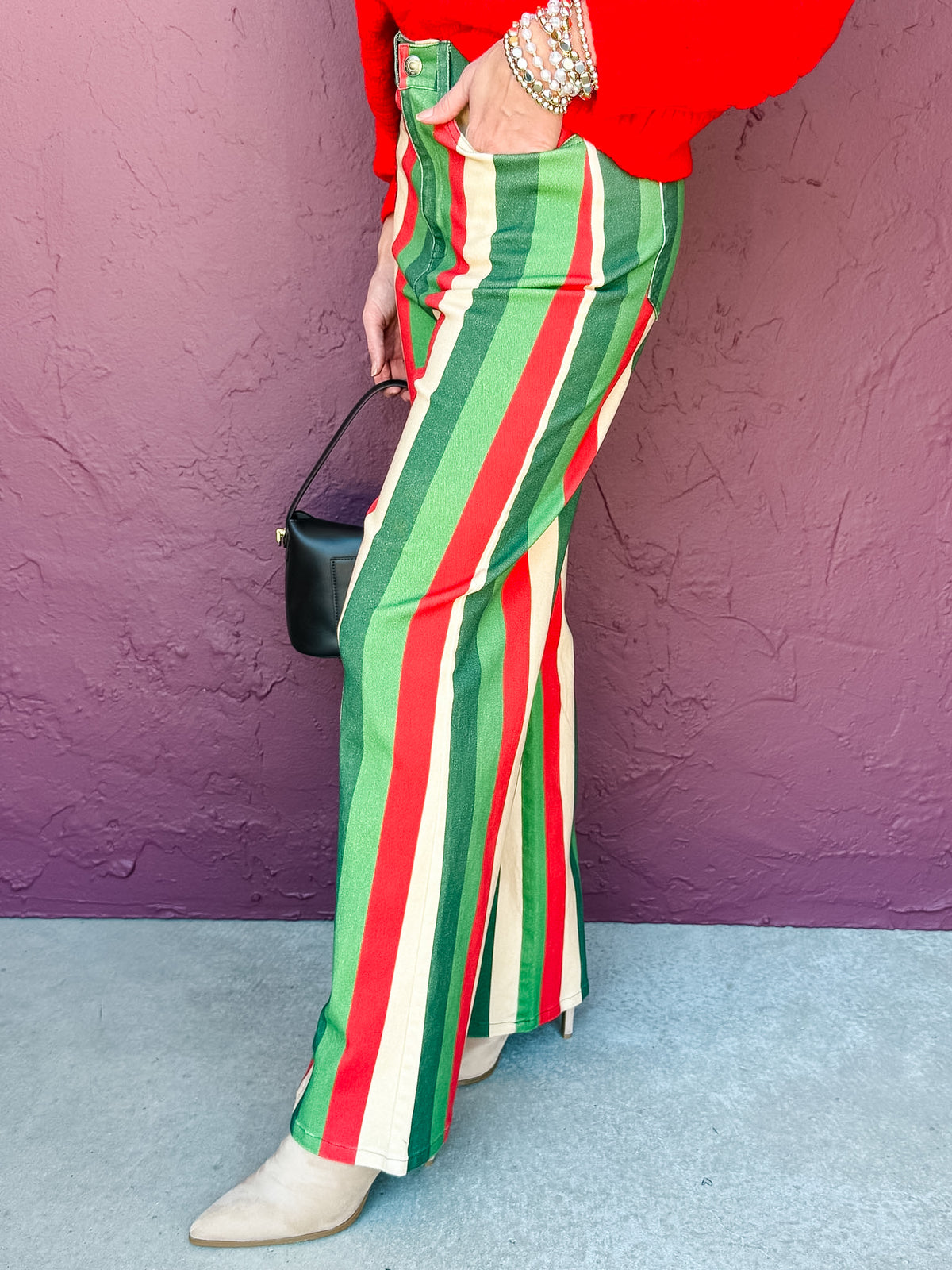 Brandy Multi Stripe Wide Leg Pants-Holiday