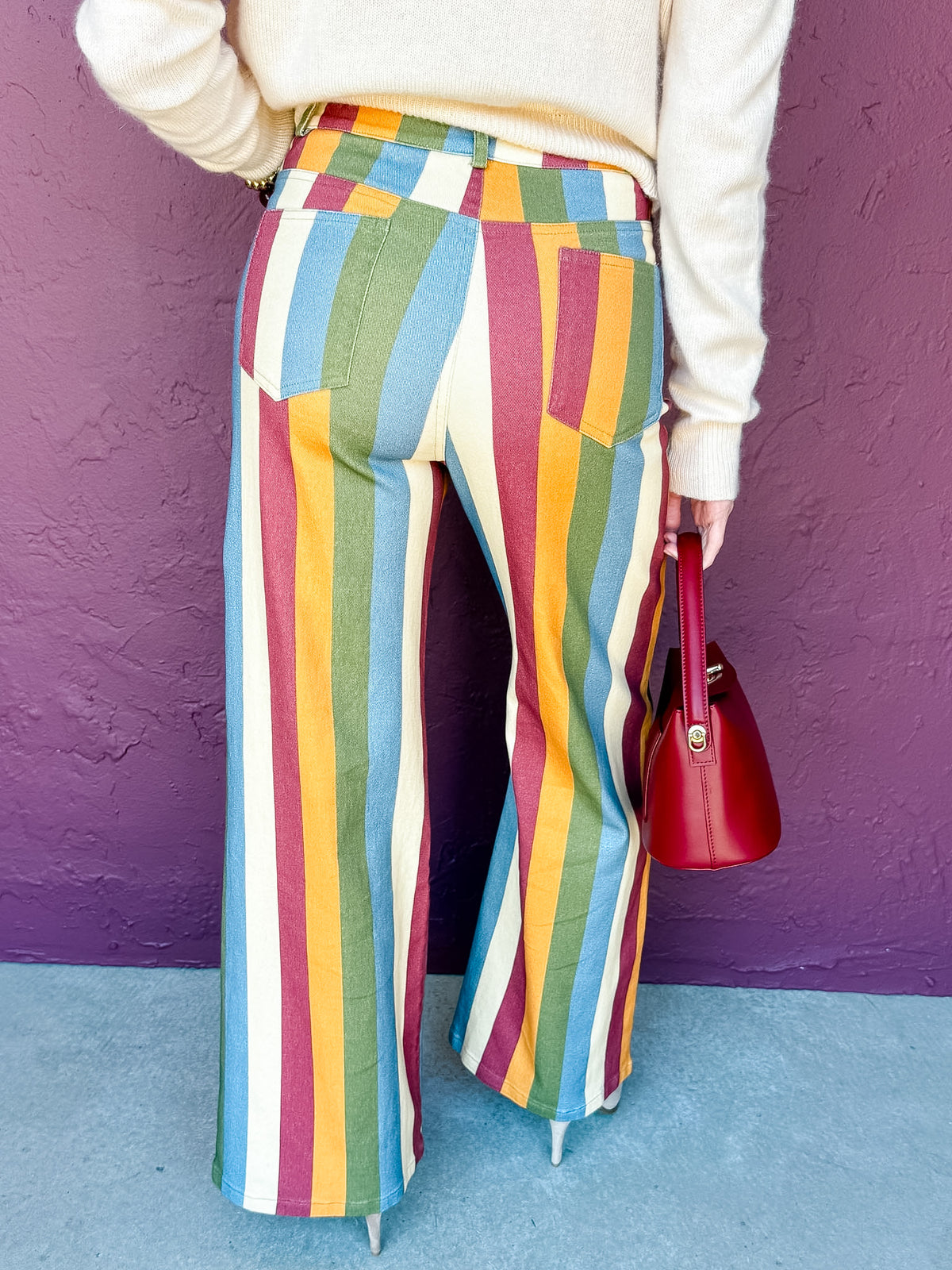 Brandy Multi Stripe Wide Leg Pants-Vintage