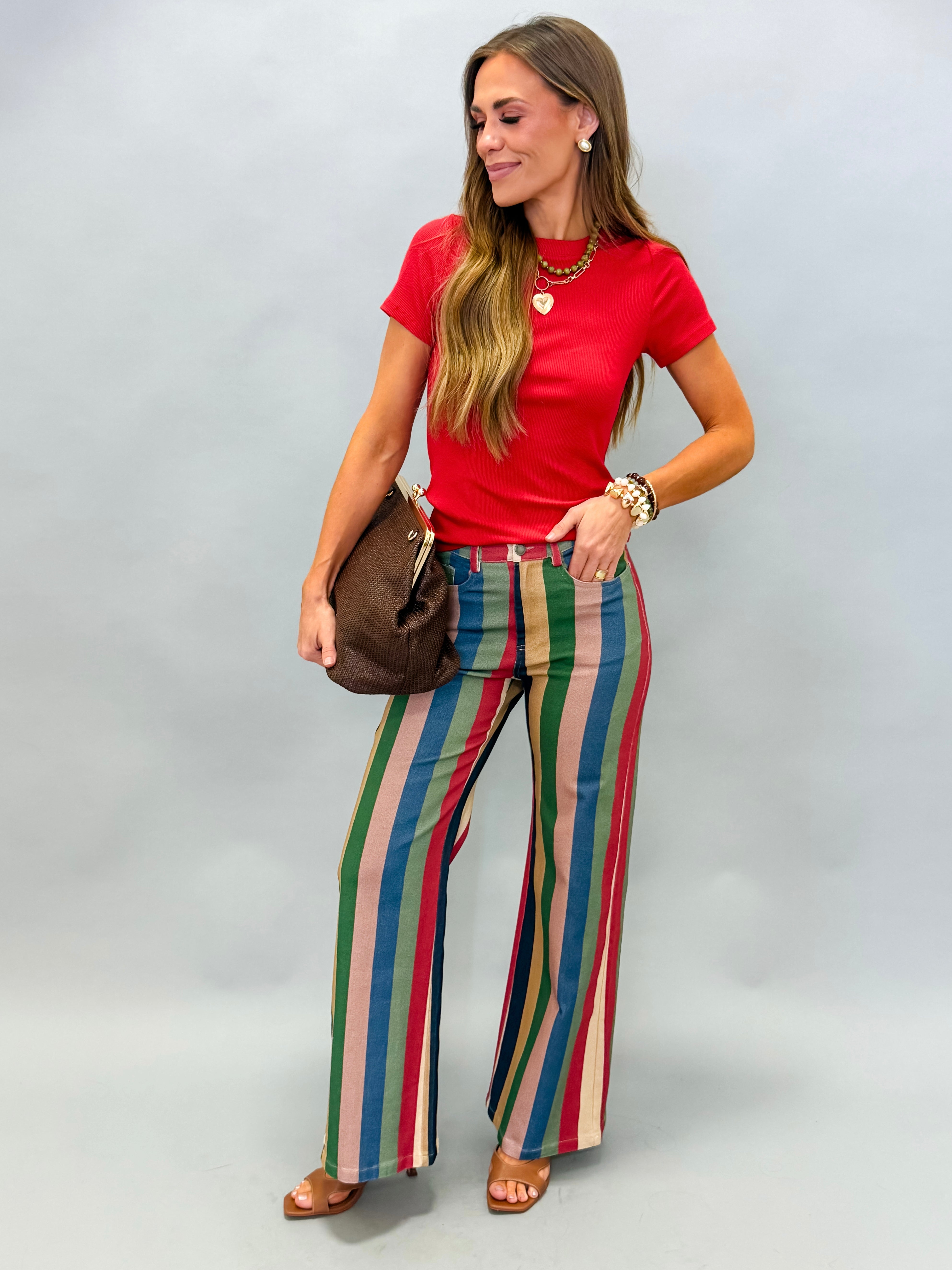 Brandy Multi Stripe Wide Leg Pants