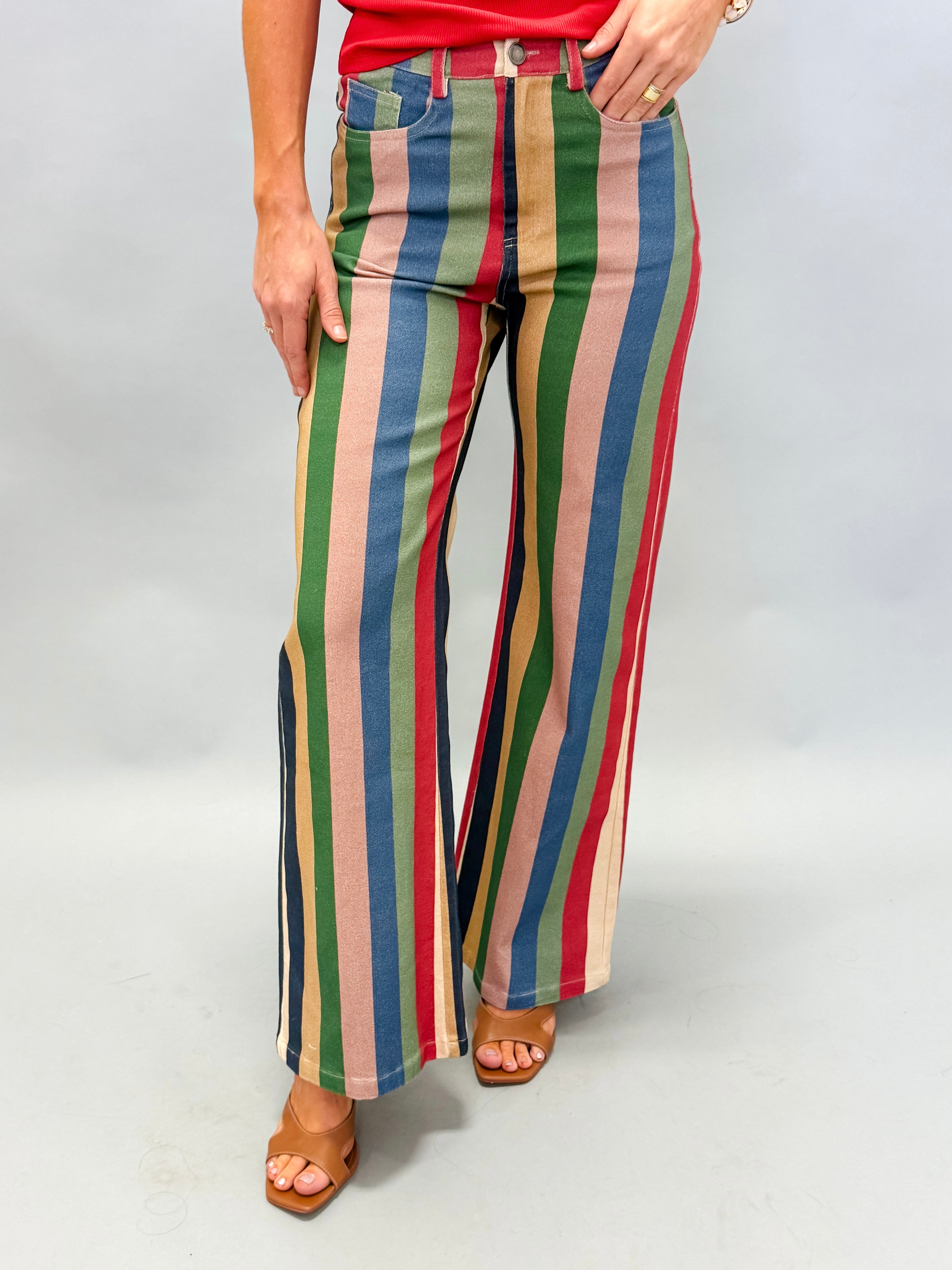 Brandy Multi Stripe Wide Leg Pants