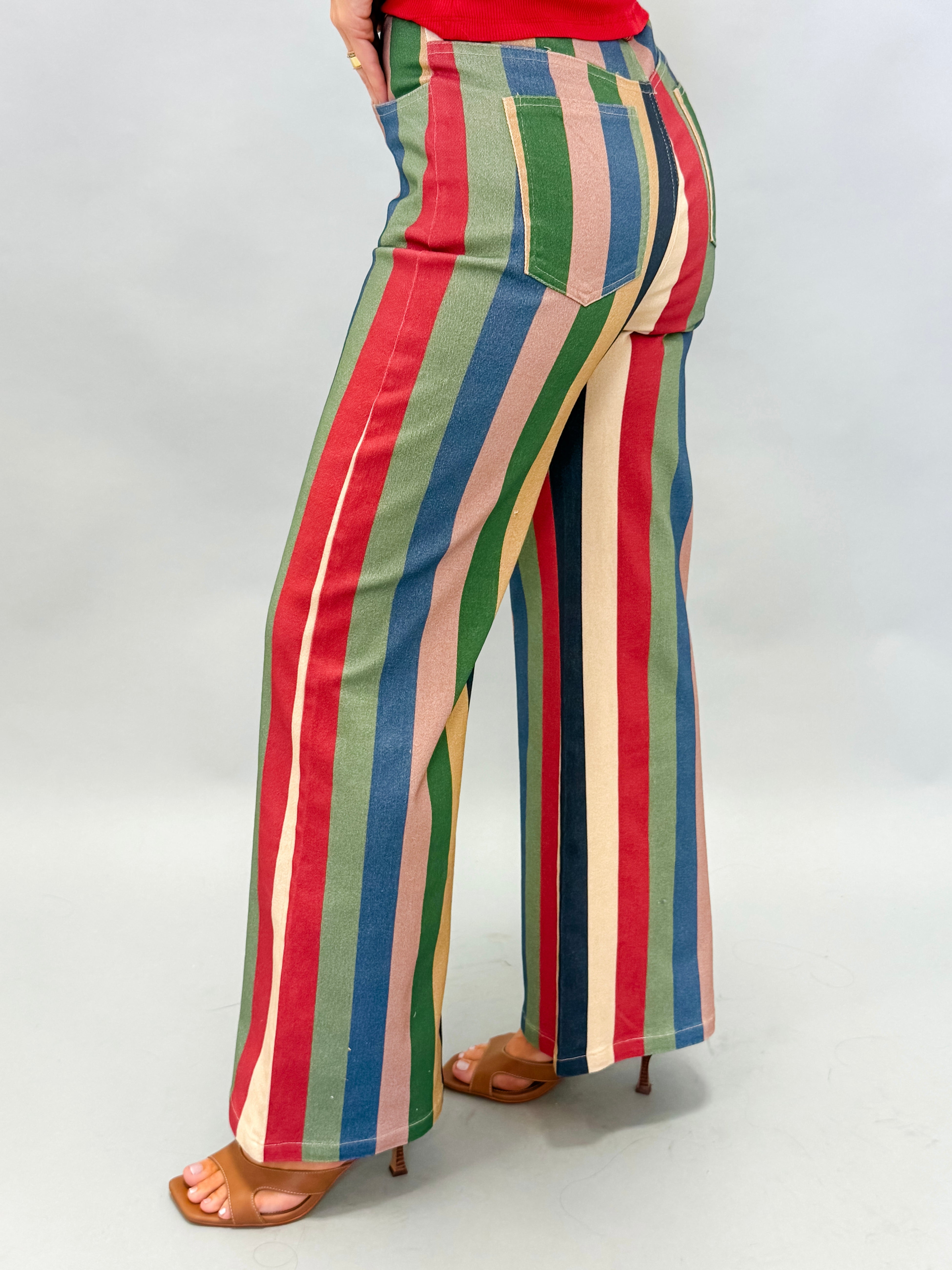 Brandy Multi Stripe Wide Leg Pants