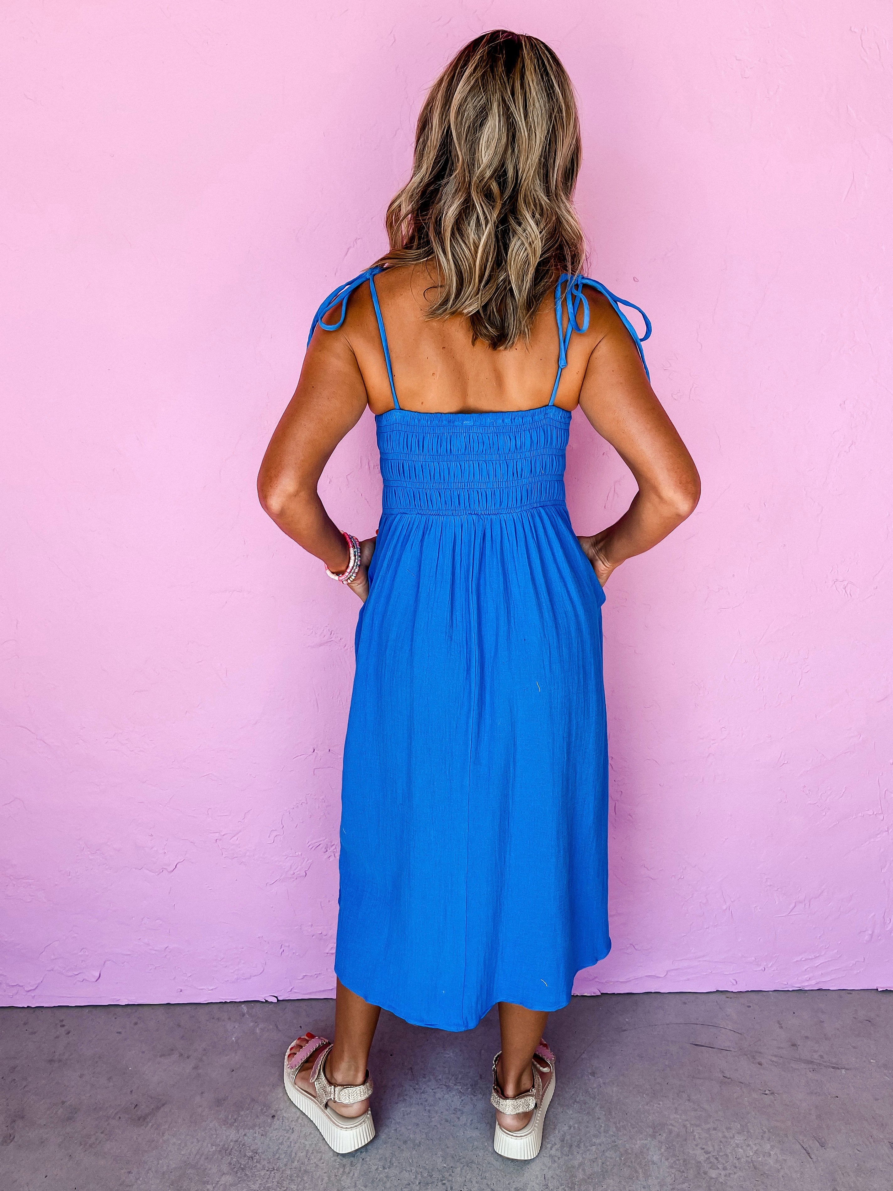 Breeze Along Smocked Midi Dress