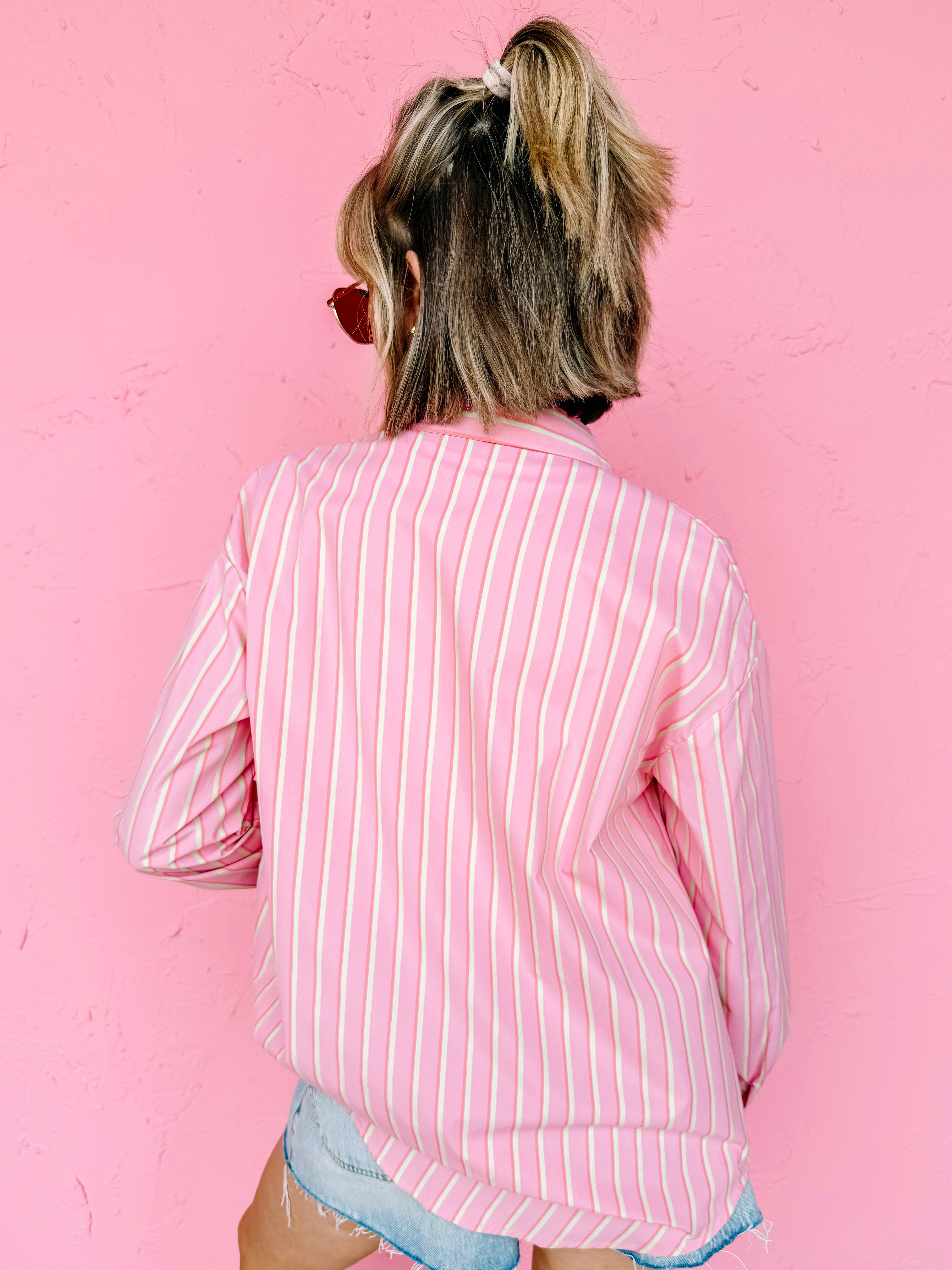 Briana Striped Button Front Shirt