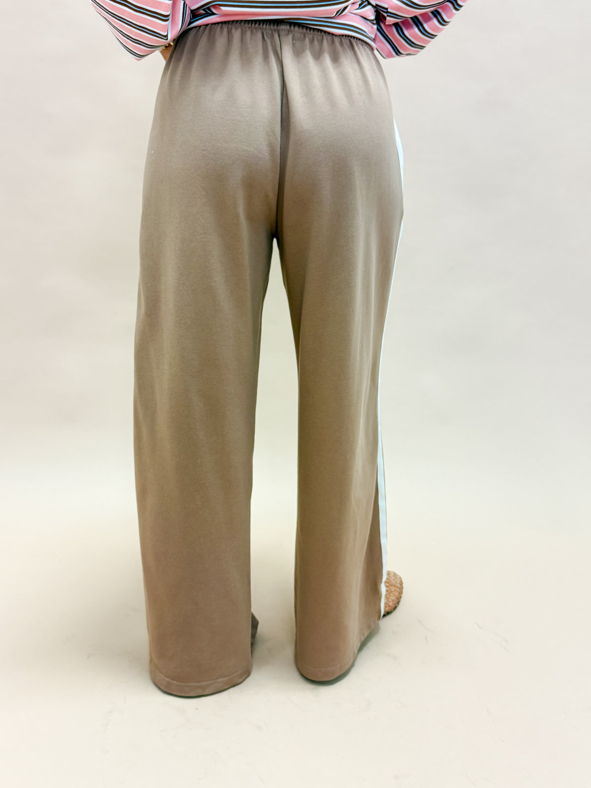 Briar Side Stripe Sweatpants-Brown