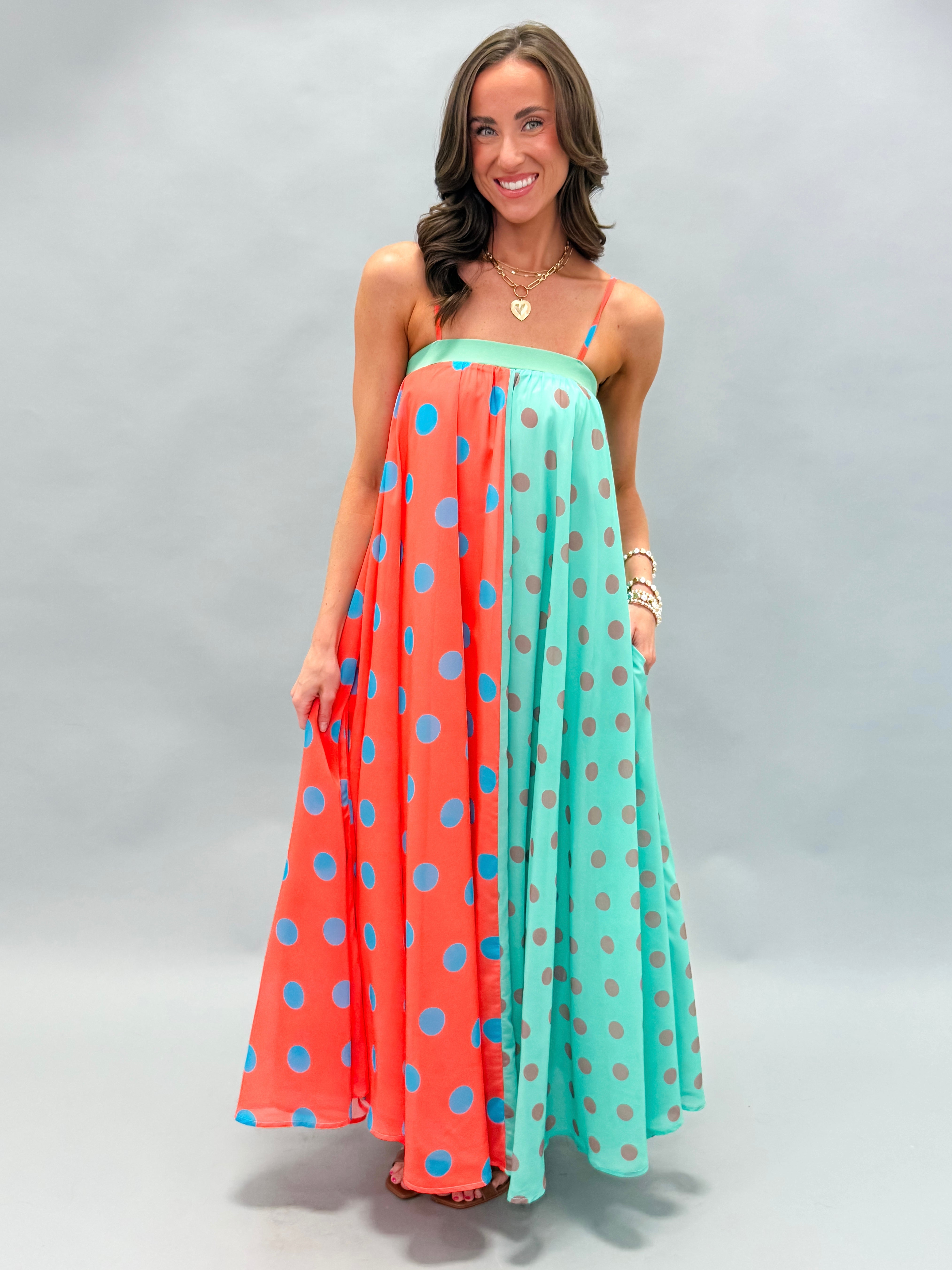 Brielle Polka Dot Maxi Dress