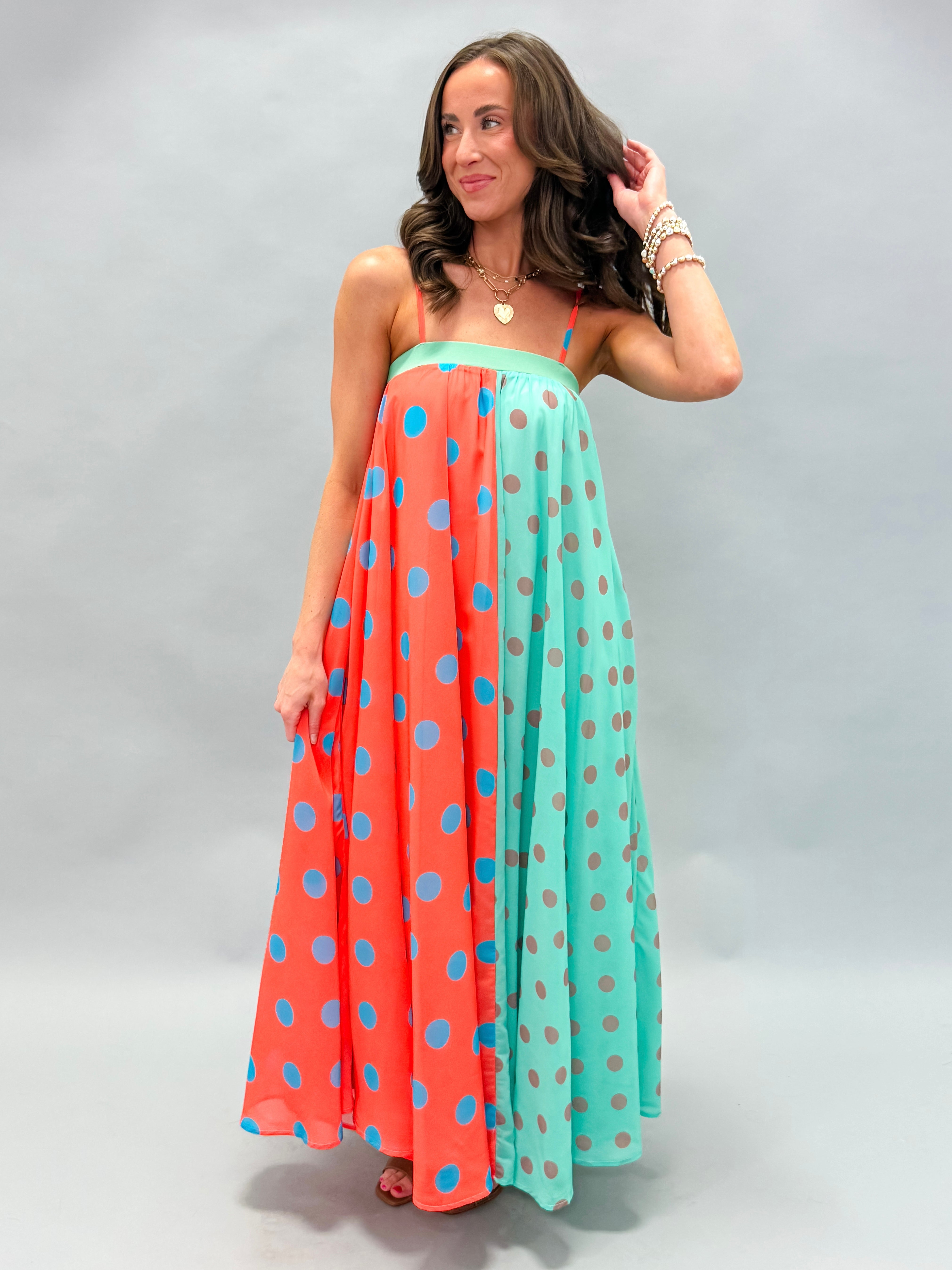 Brielle Polka Dot Maxi Dress