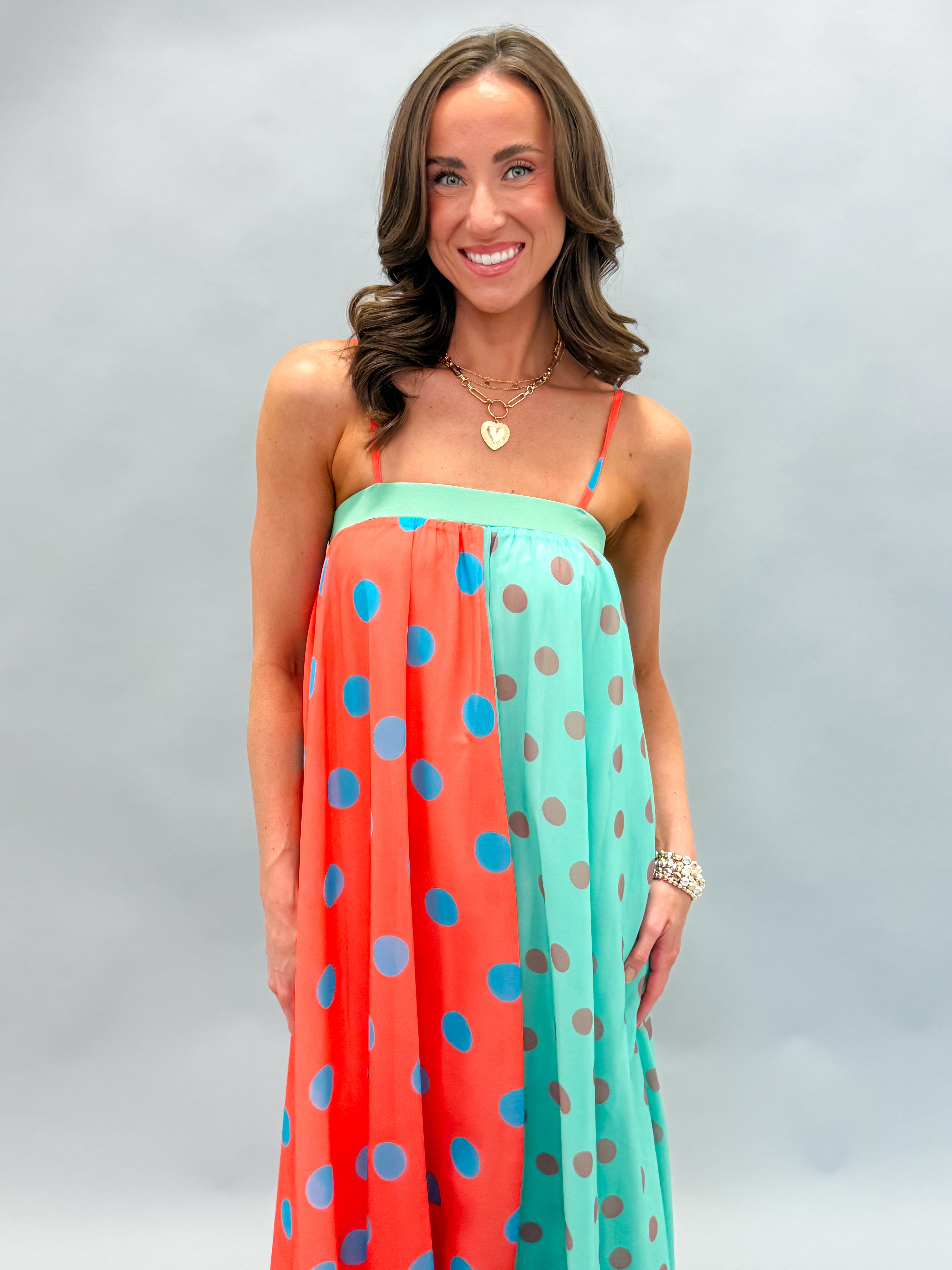 Brielle Polka Dot Maxi Dress