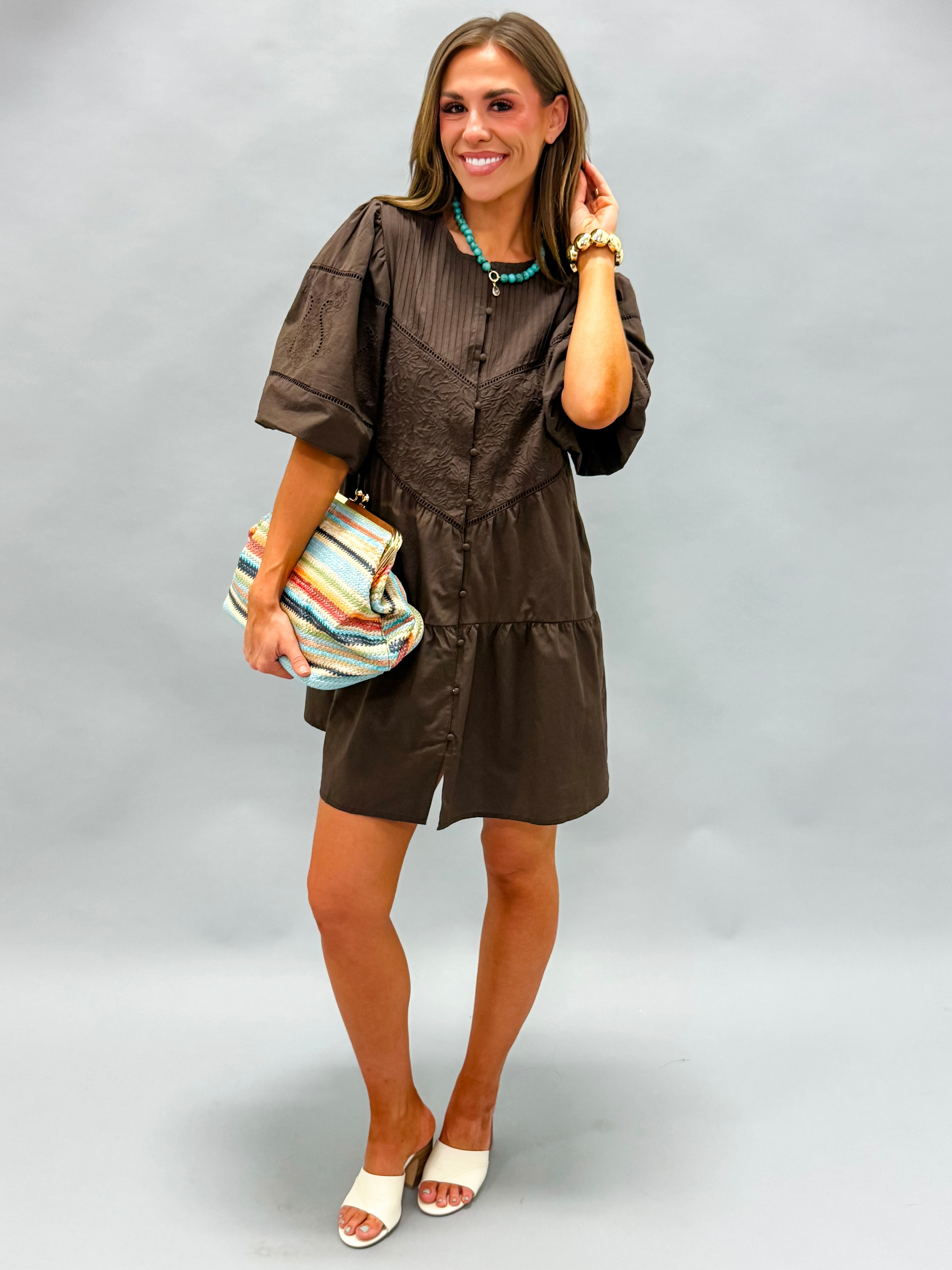Briley Embroidered Mini Dress