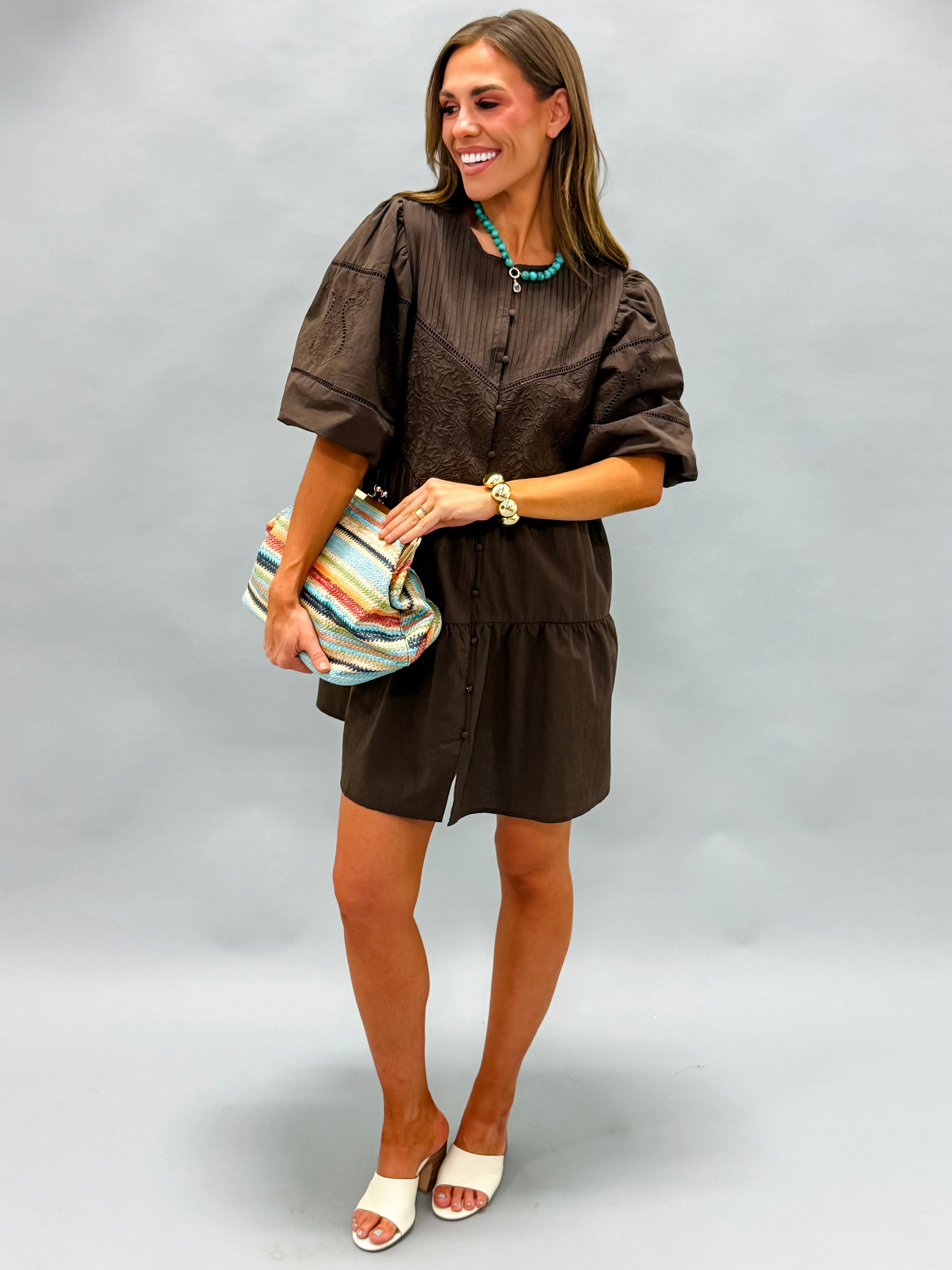 Briley Embroidered Mini Dress