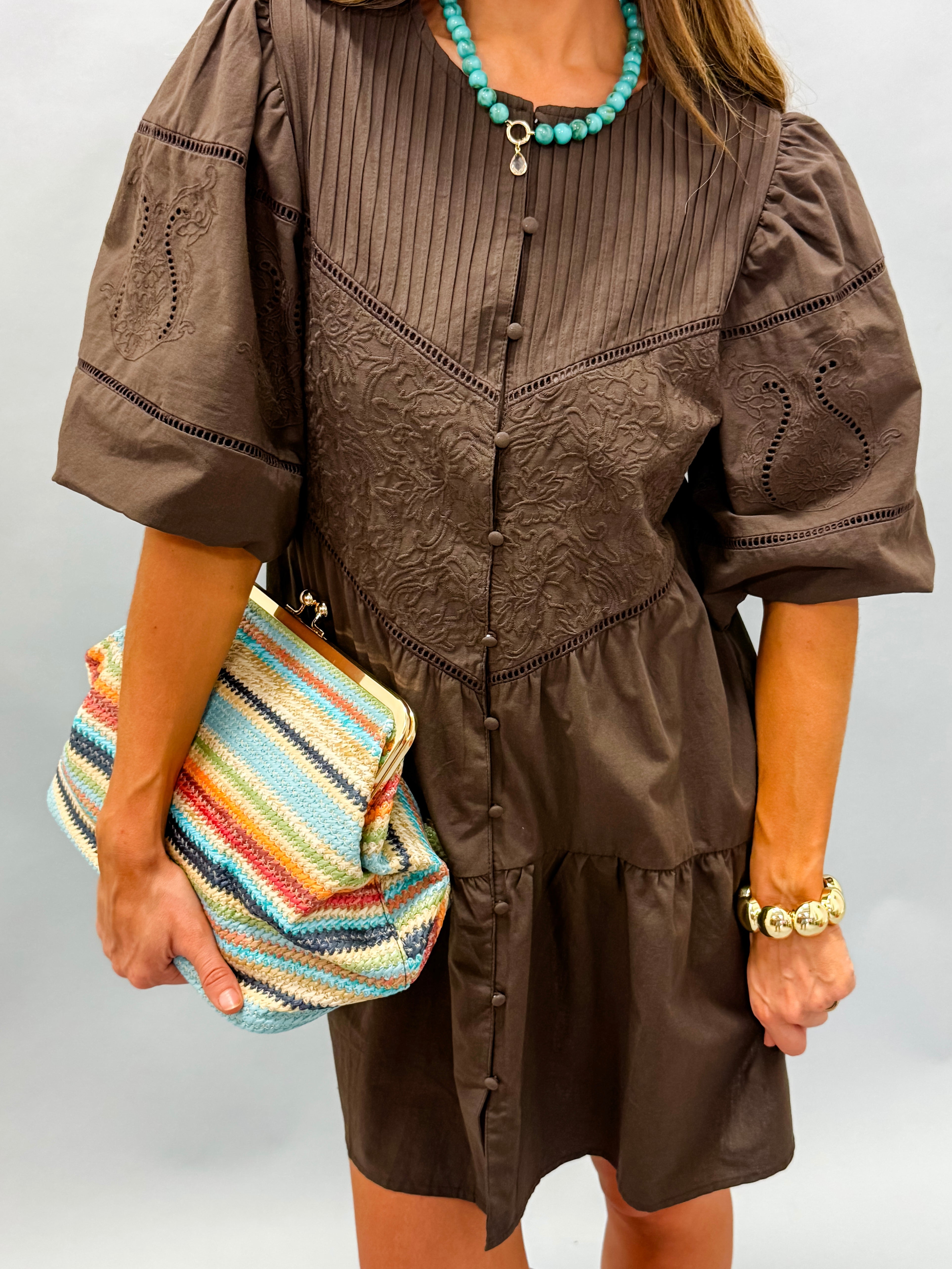Briley Embroidered Mini Dress