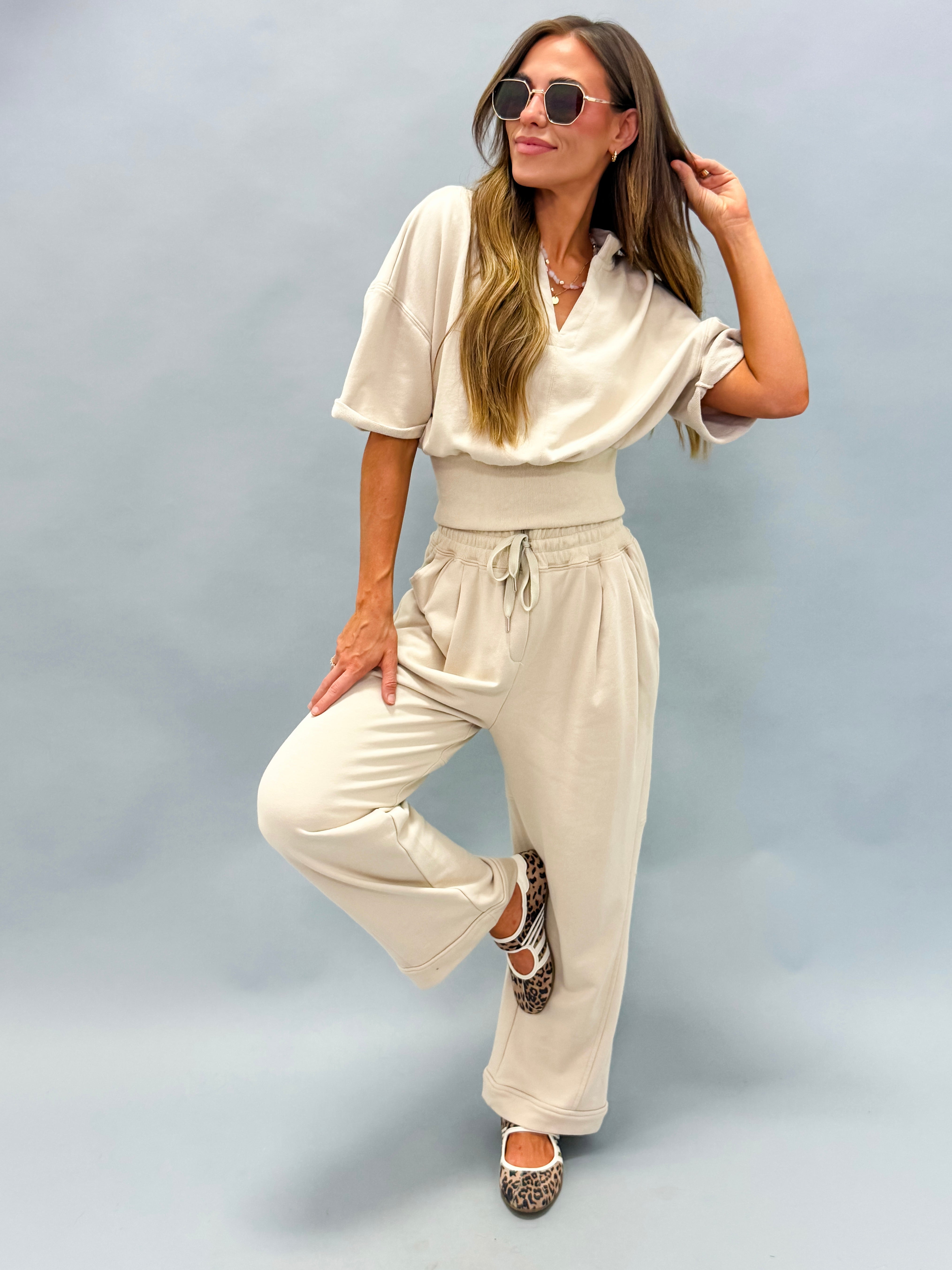 Brooke Cotton Terry Cropped Jogger Pants