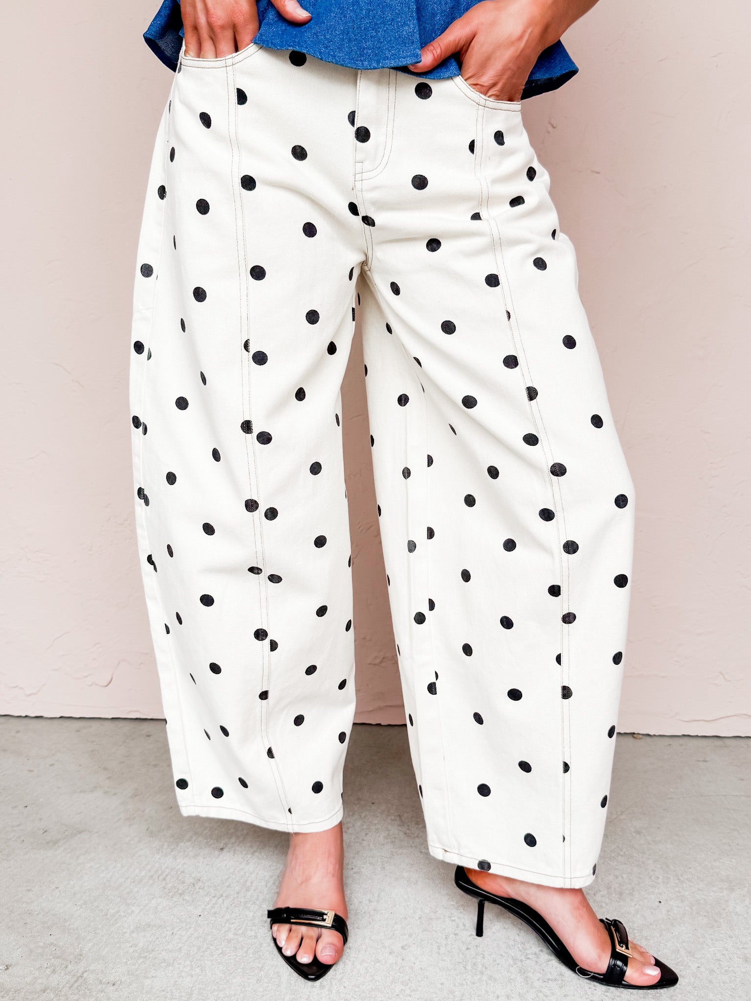 Caden Polka Dot Denim Pants