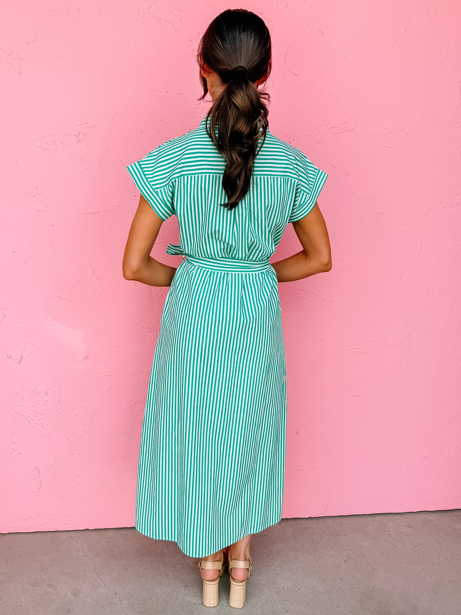 Calista Striped Shirt Dress