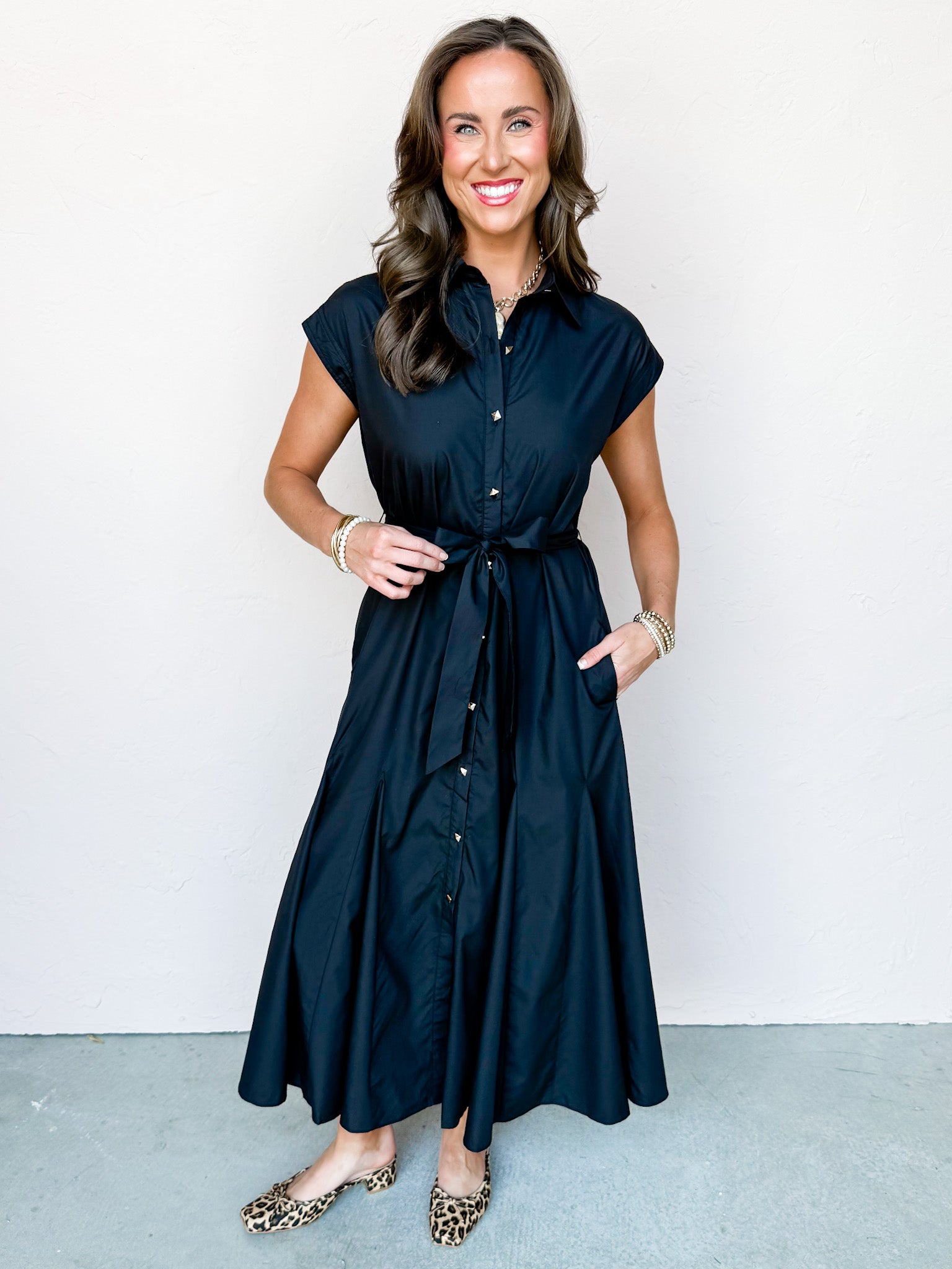 silk tie waist dress