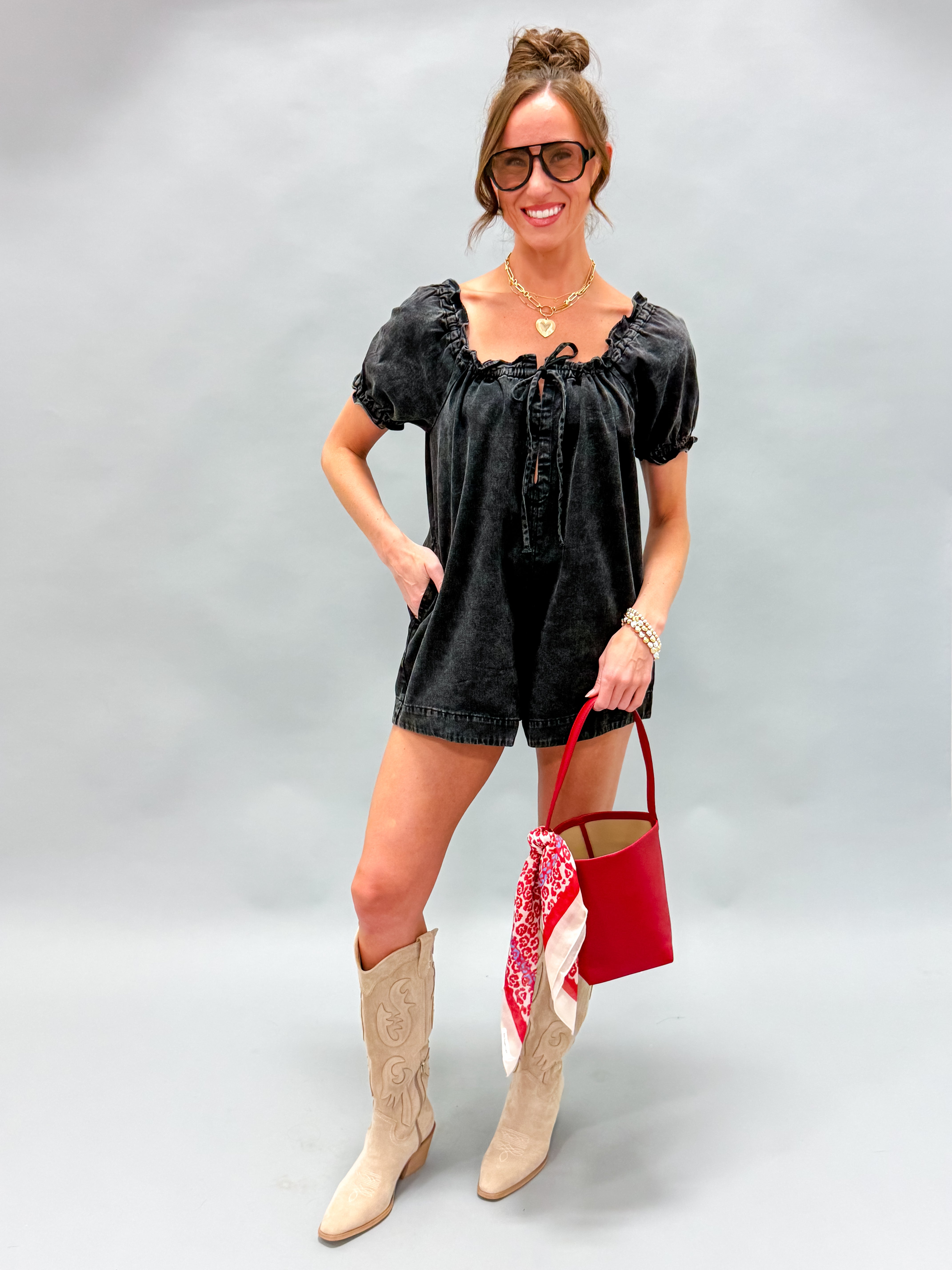 Calliope Puff Sleeve Romper