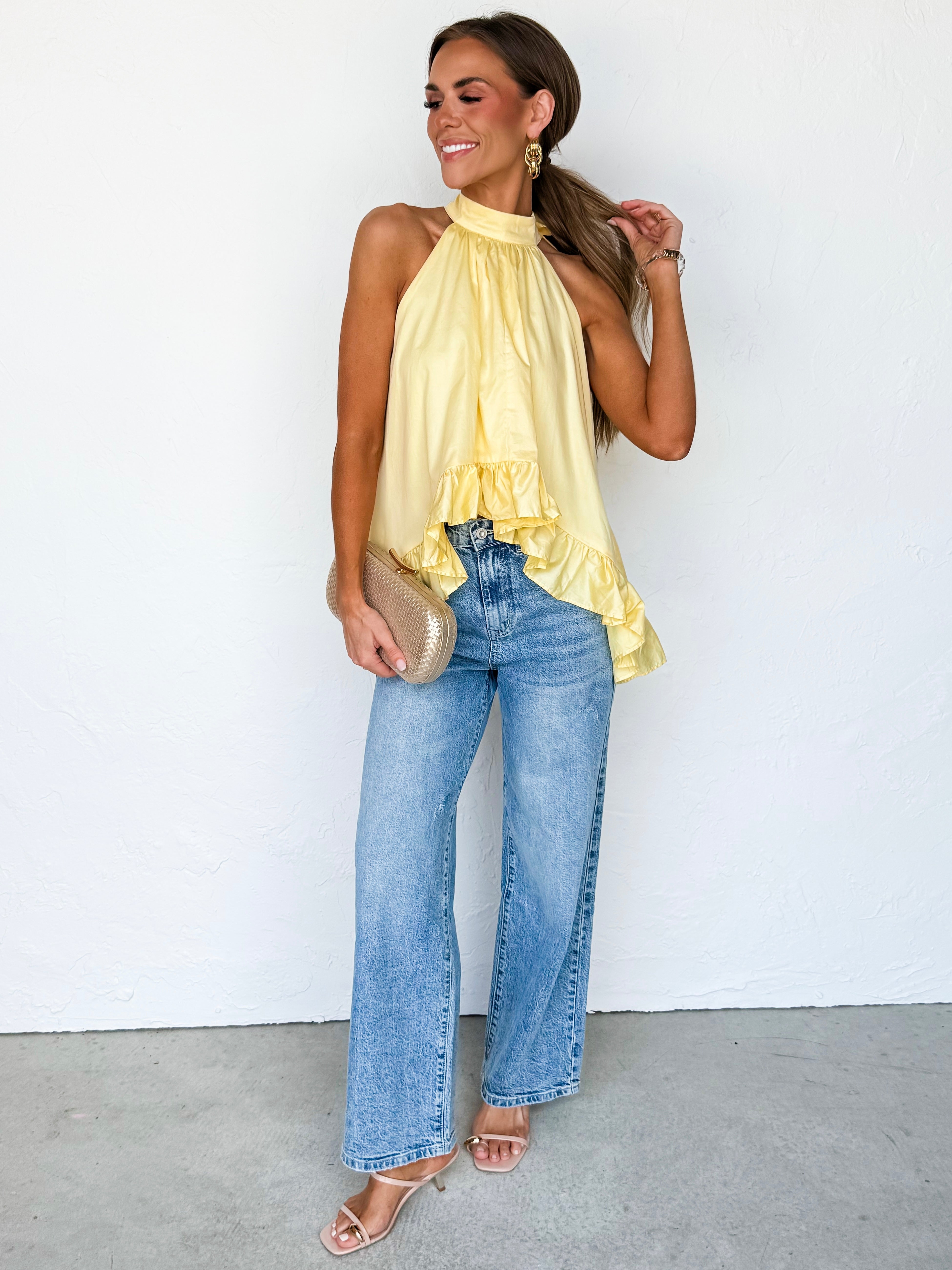 Cameron Halter Neck Flowy Top