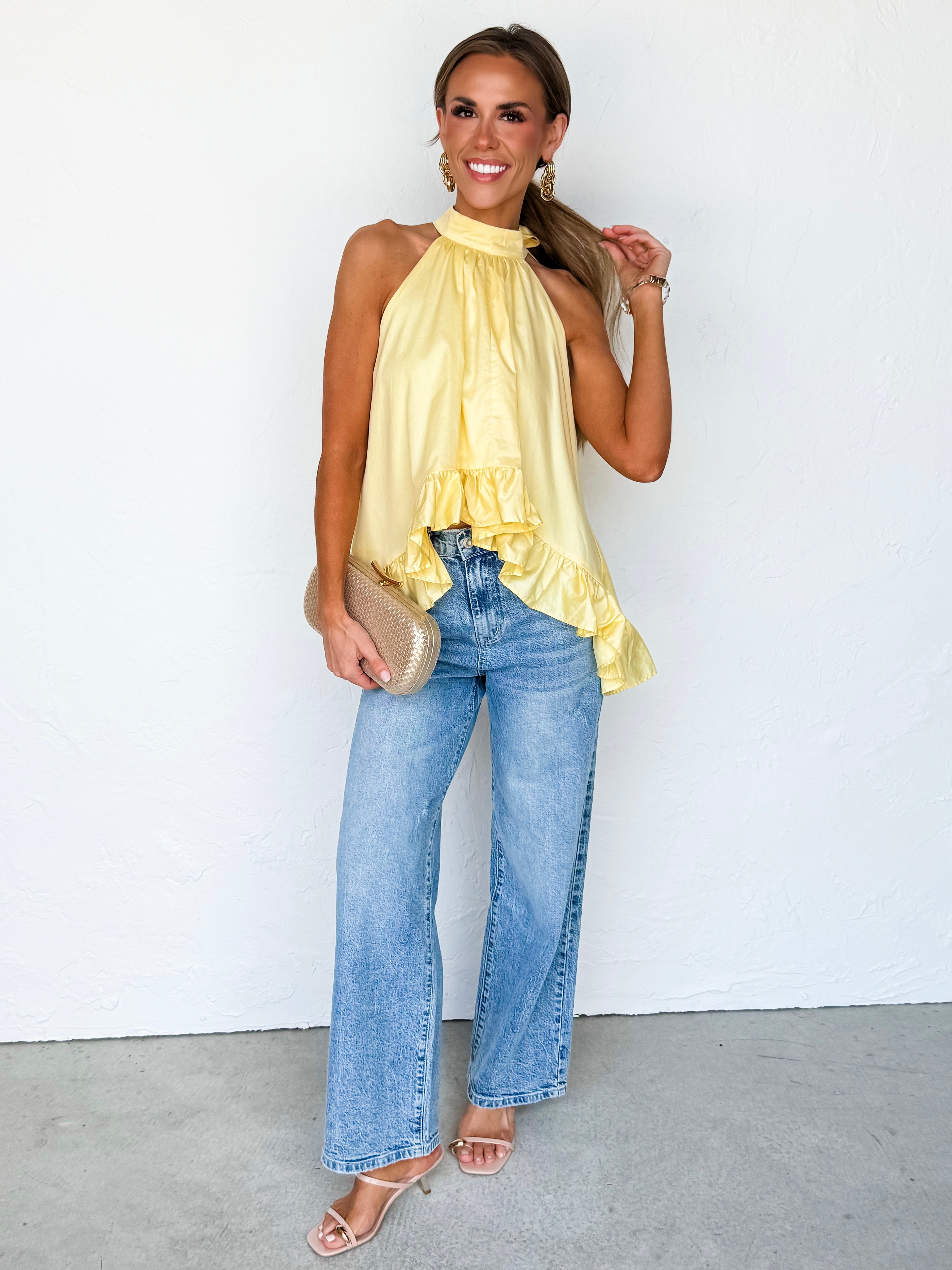 Cameron Halter Neck Flowy Top