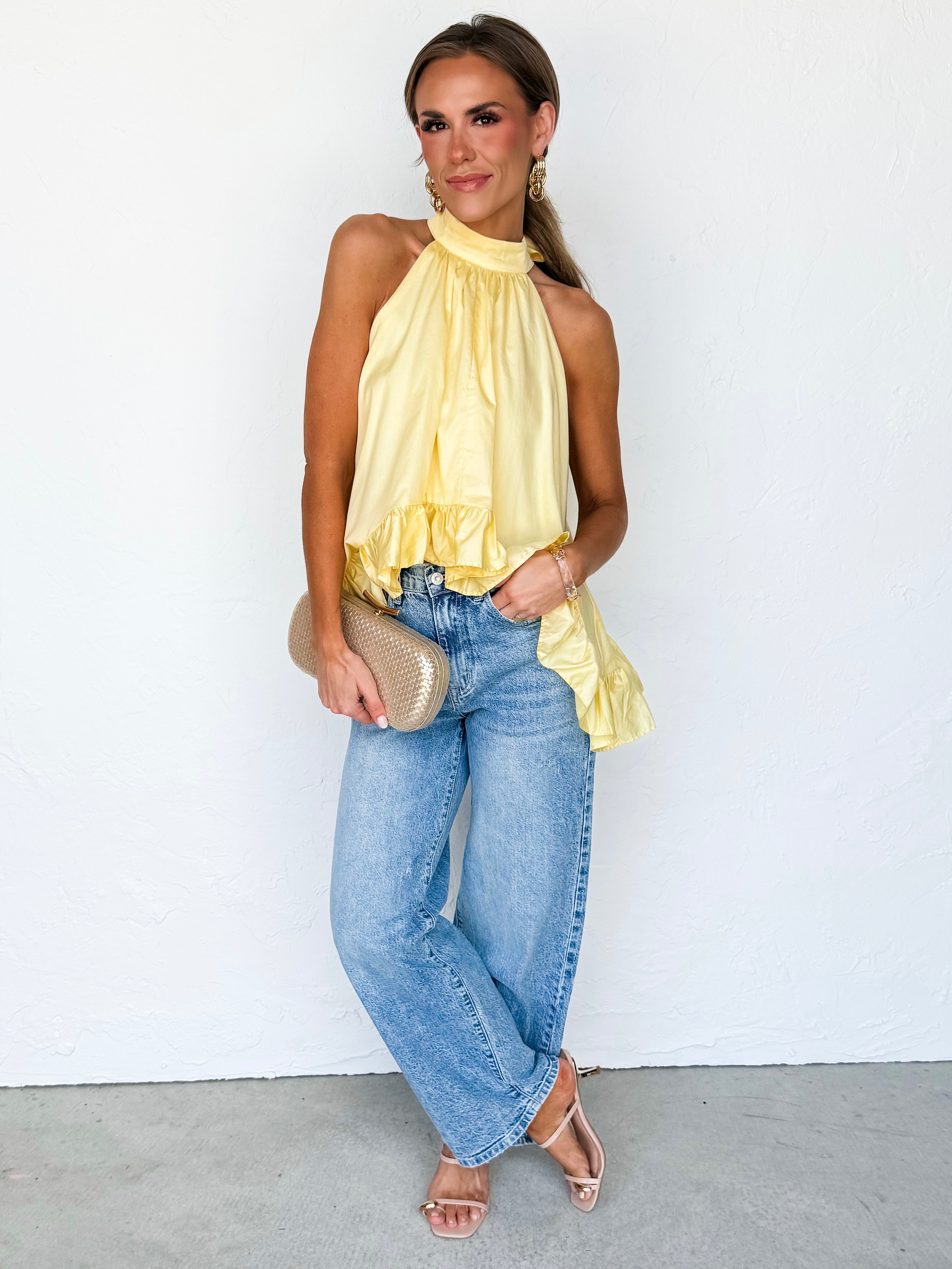 Cameron Halter Neck Flowy Top