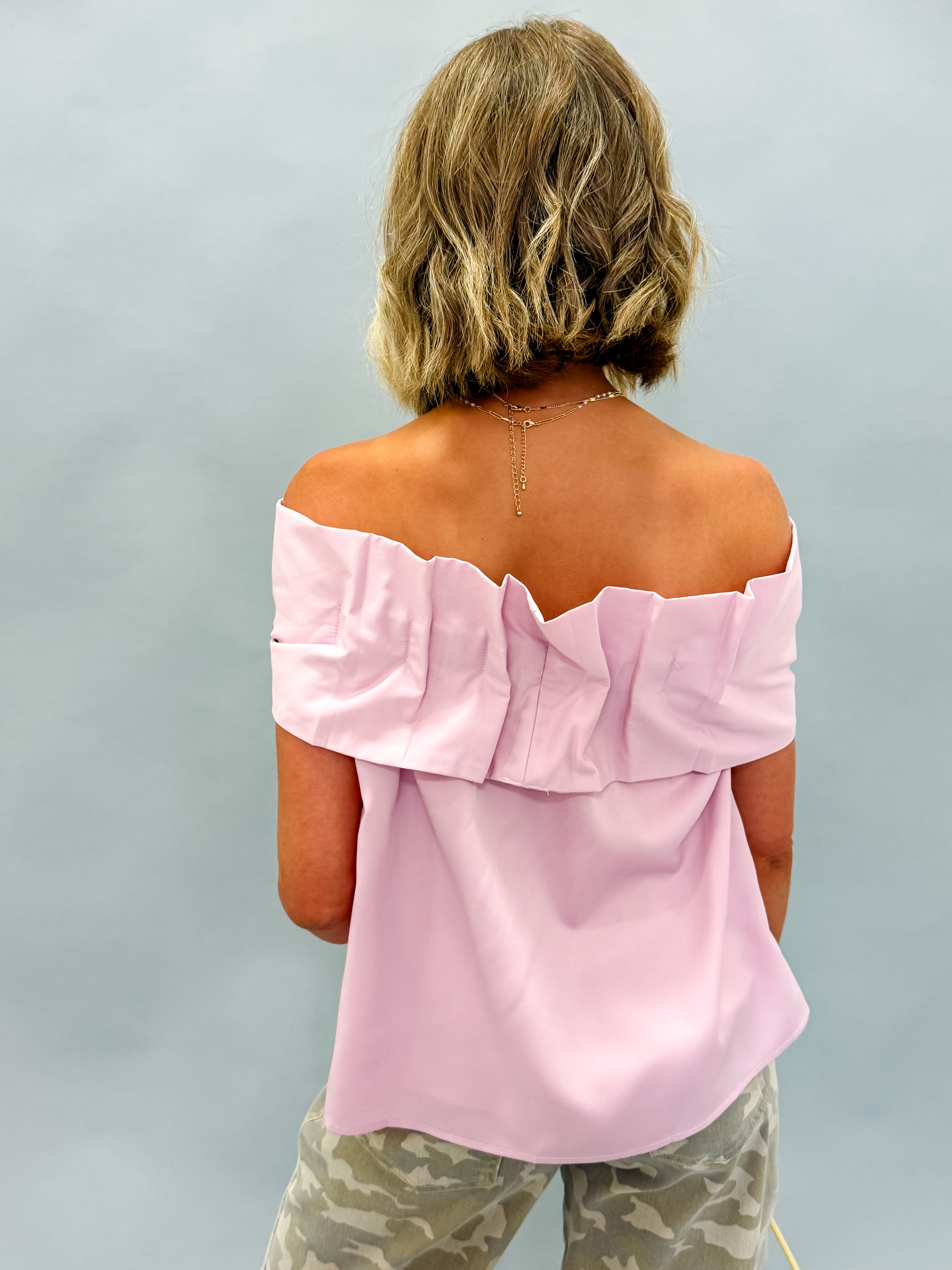 Camilla Bow Accent Off The Should Top-Lilac