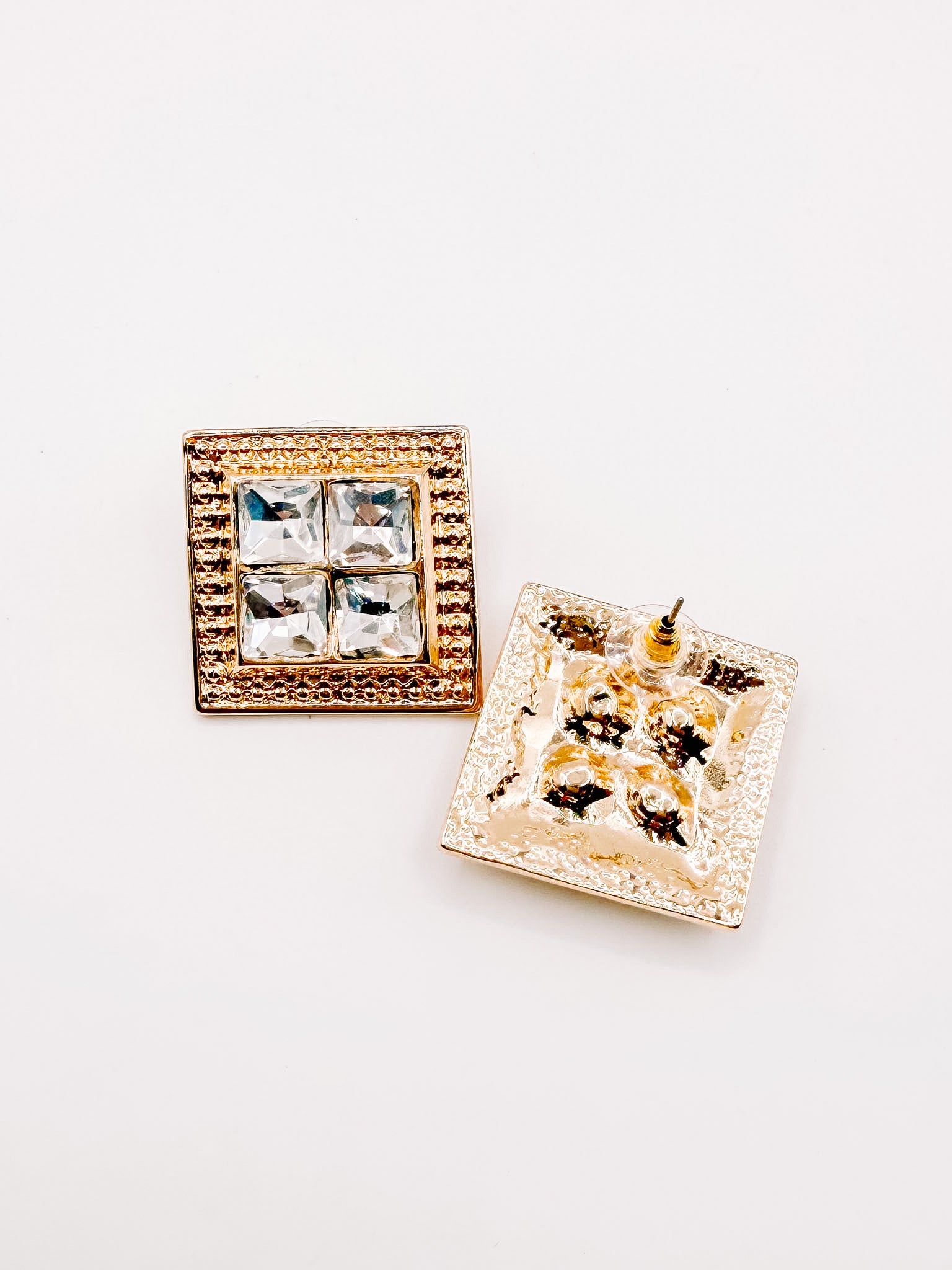Camille Square Rhinestone Earrings
