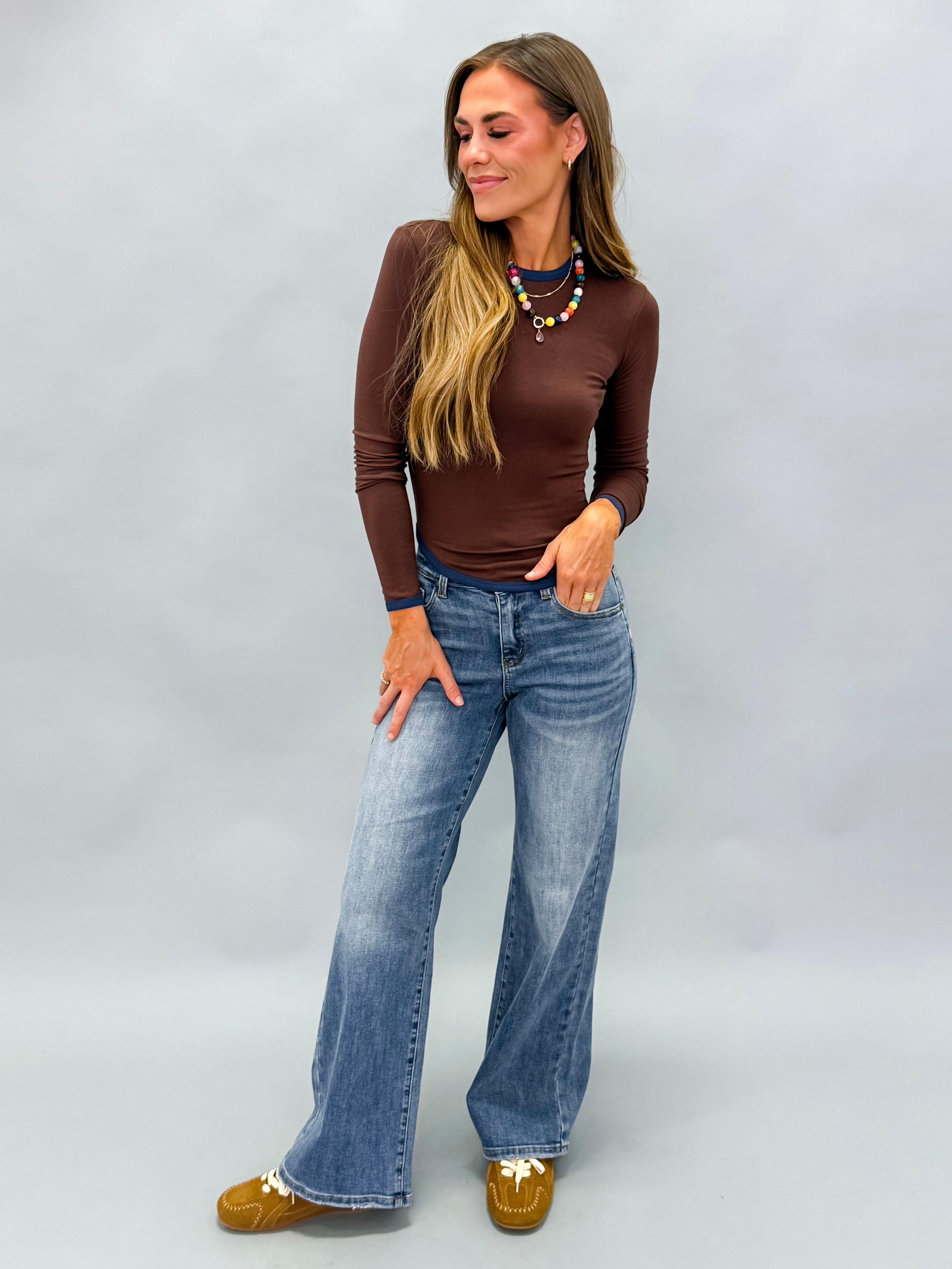 Camryn Stretch High Rise Wide Leg Denim Jeans