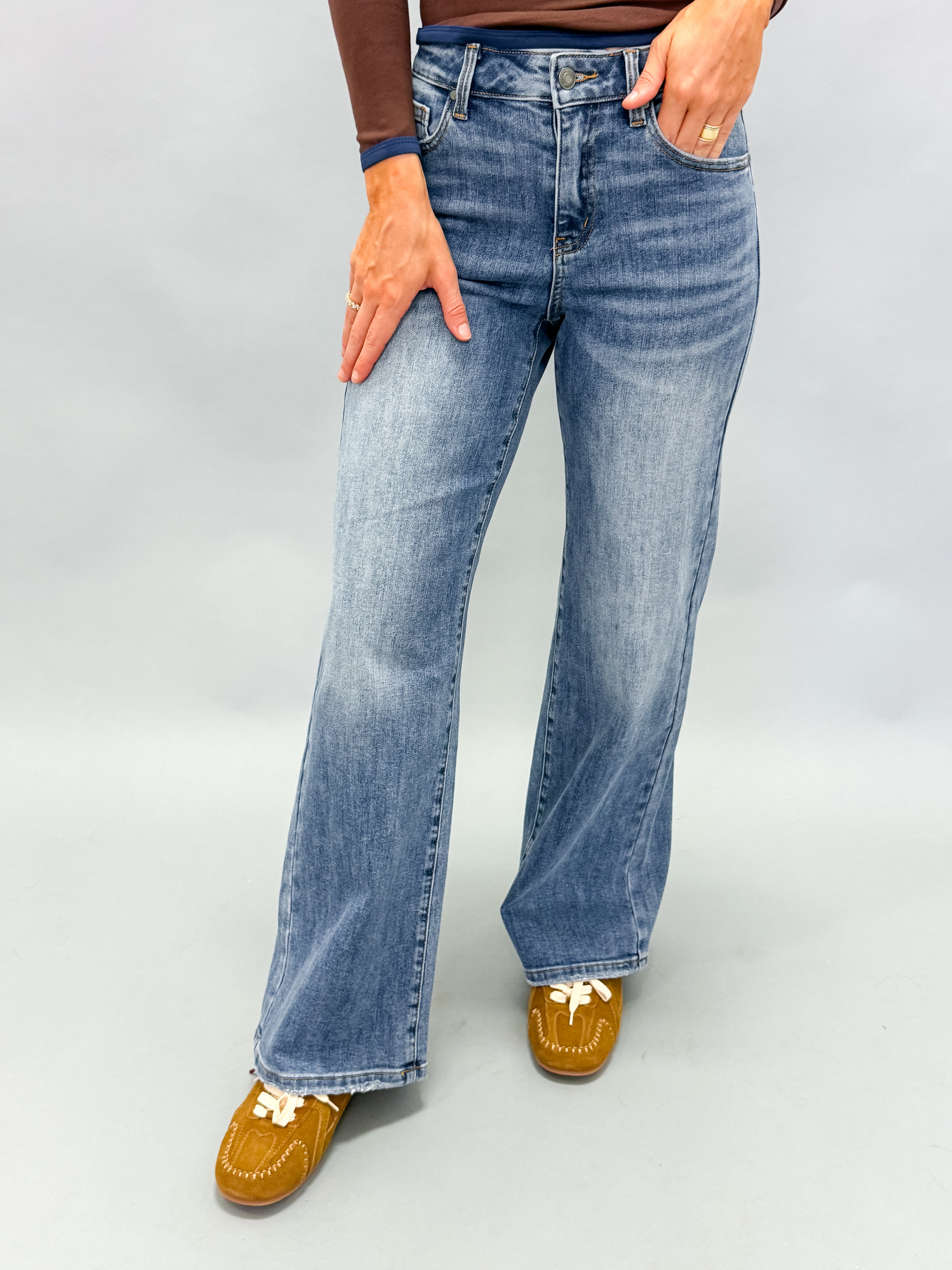 Camryn Stretch High Rise Wide Leg Denim Jeans