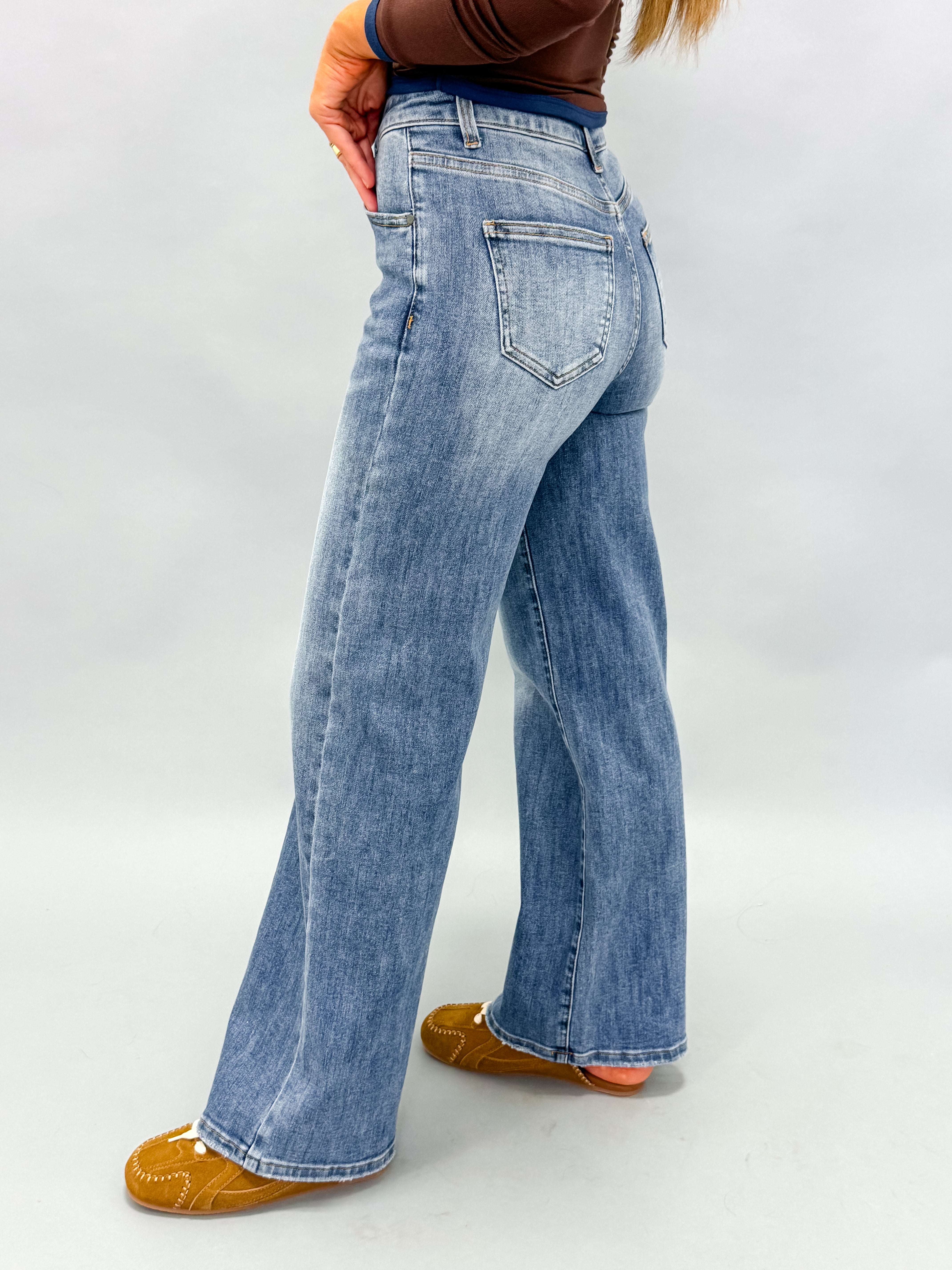 Camryn Stretch High Rise Wide Leg Denim Jeans