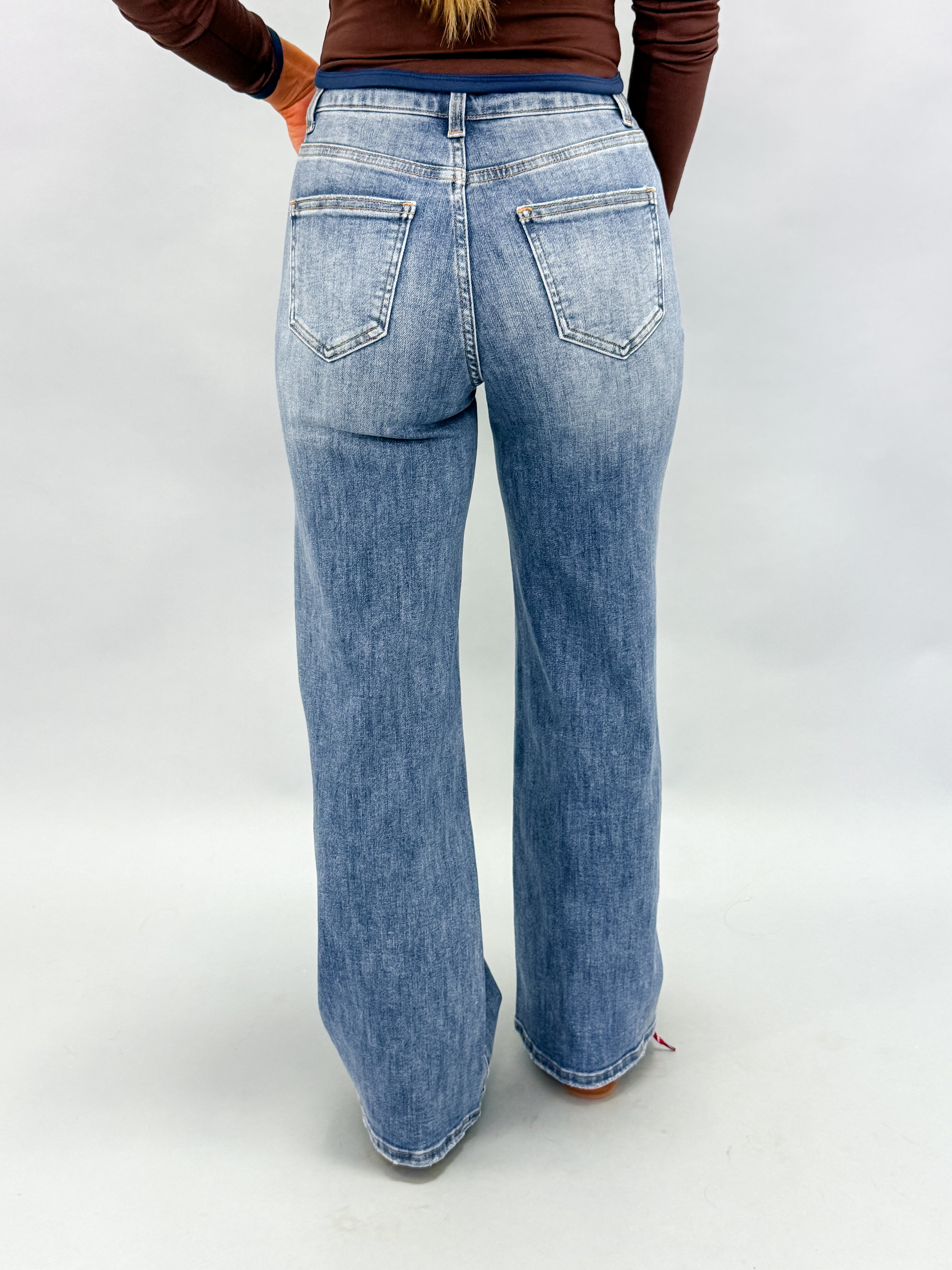 Camryn Stretch High Rise Wide Leg Denim Jeans