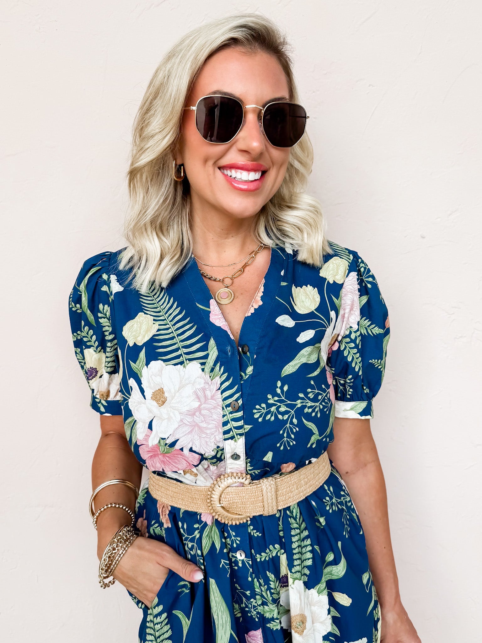 Captivating Gardens Floral Tiered Midi Dress