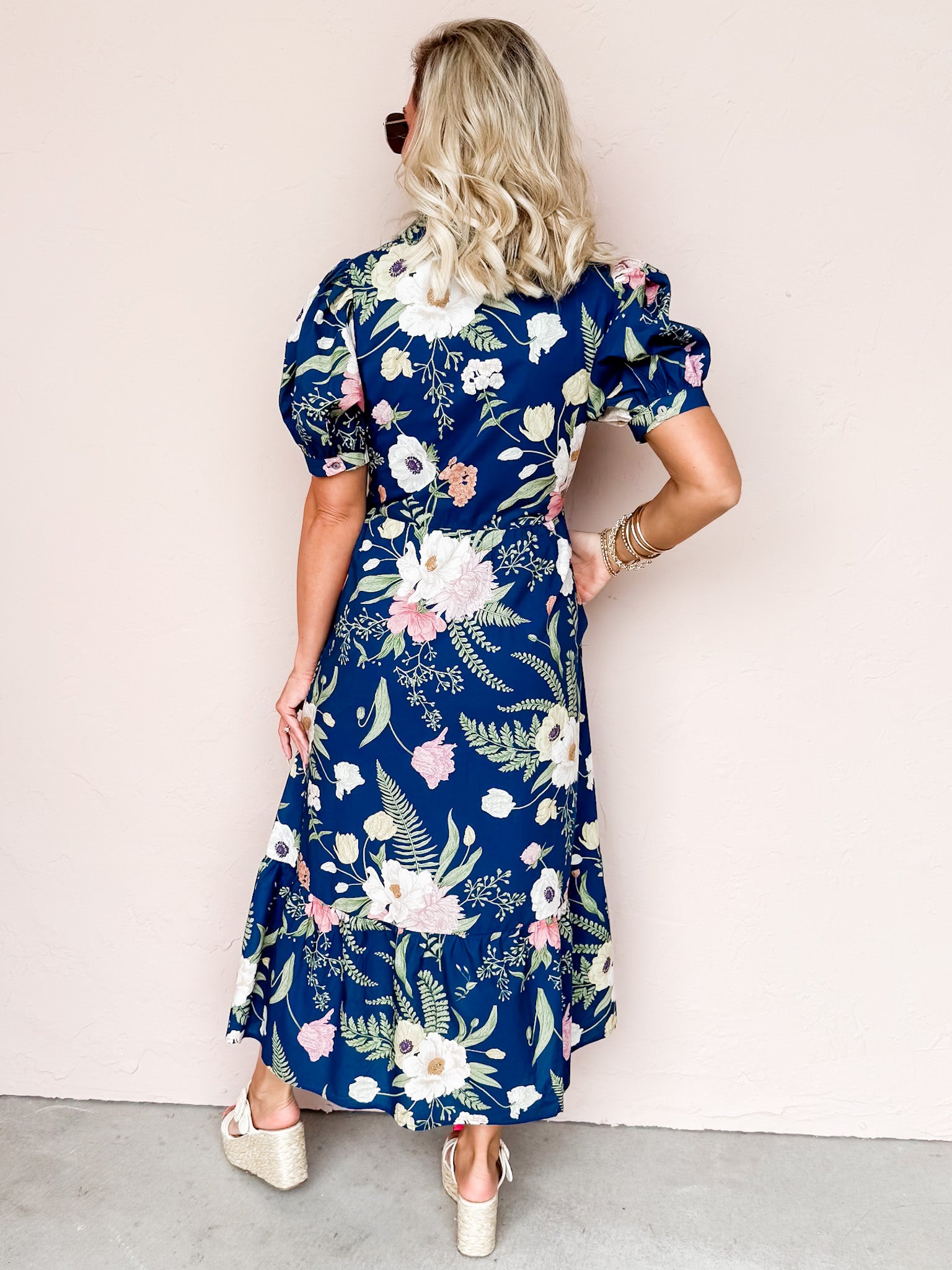 Captivating Gardens Floral Tiered Midi Dress