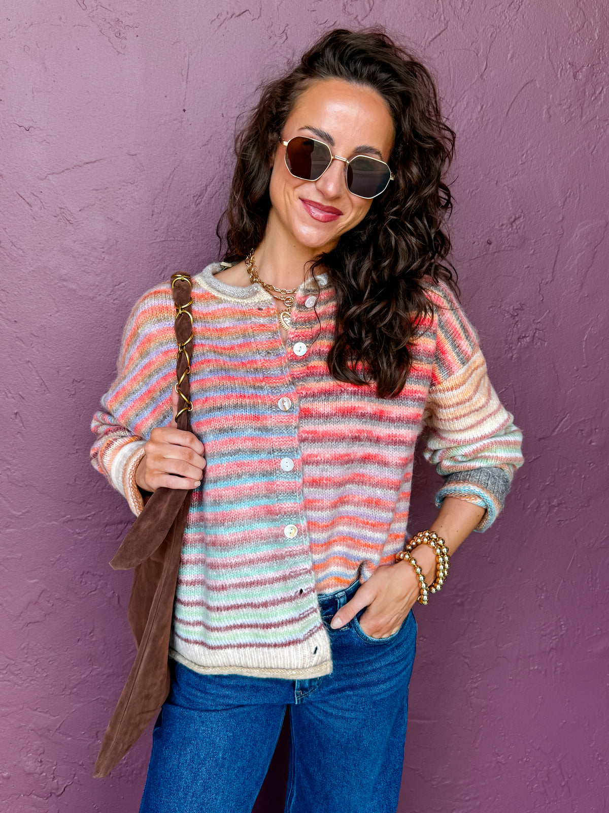 Carrigan Multi Stripe Cardigan
