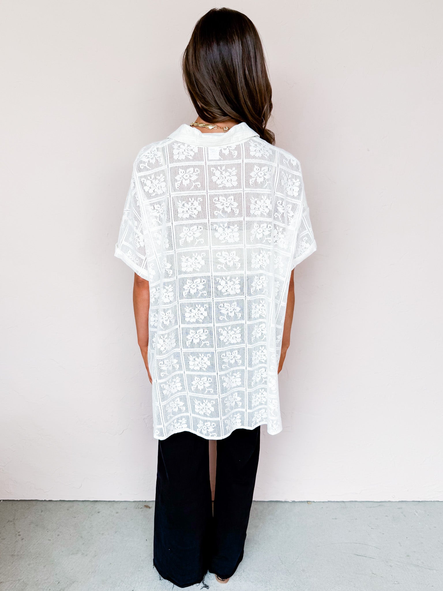 Cassie Oversized Button Front Top