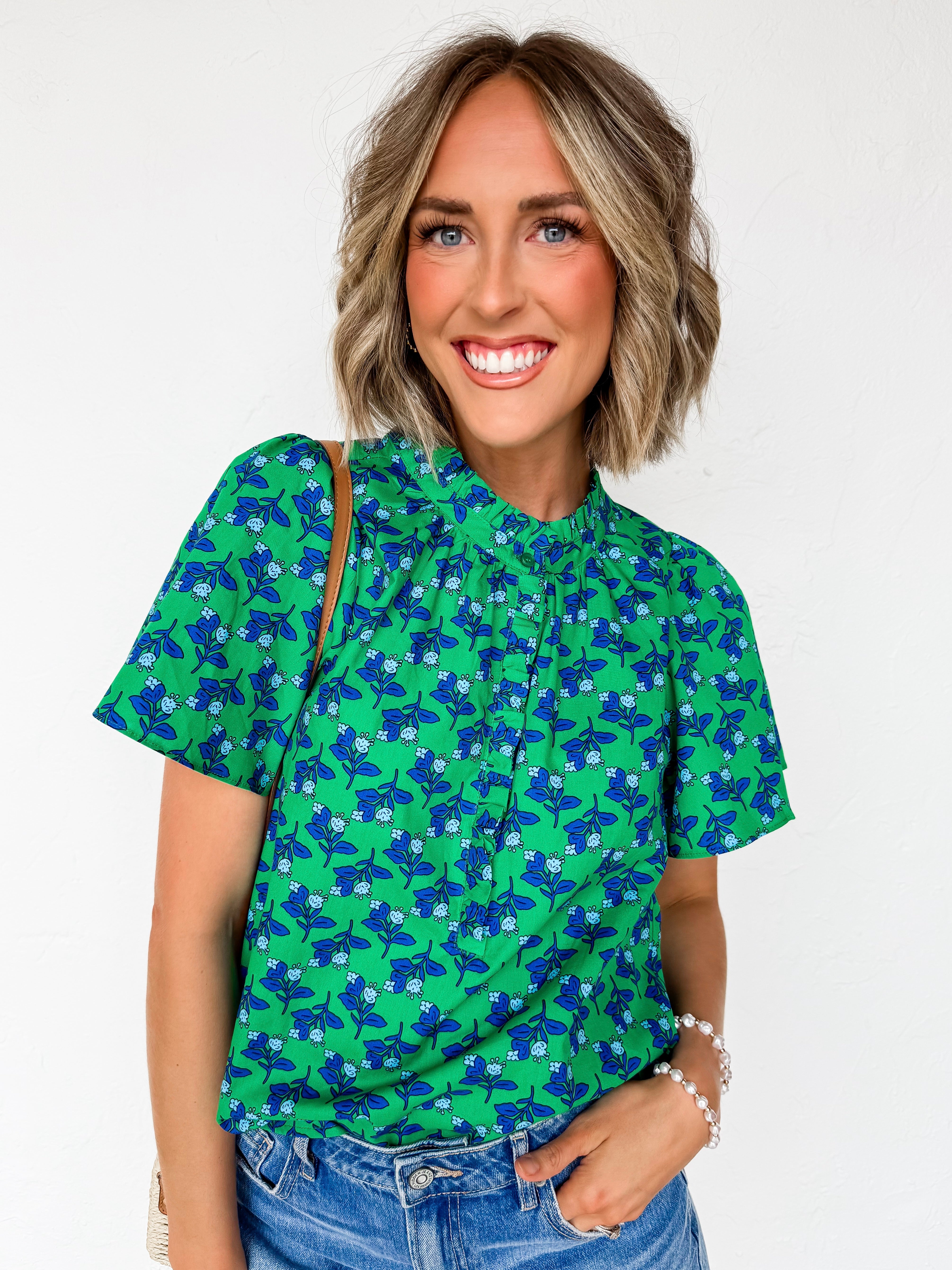 Cathy Floral Short Sleeve Top