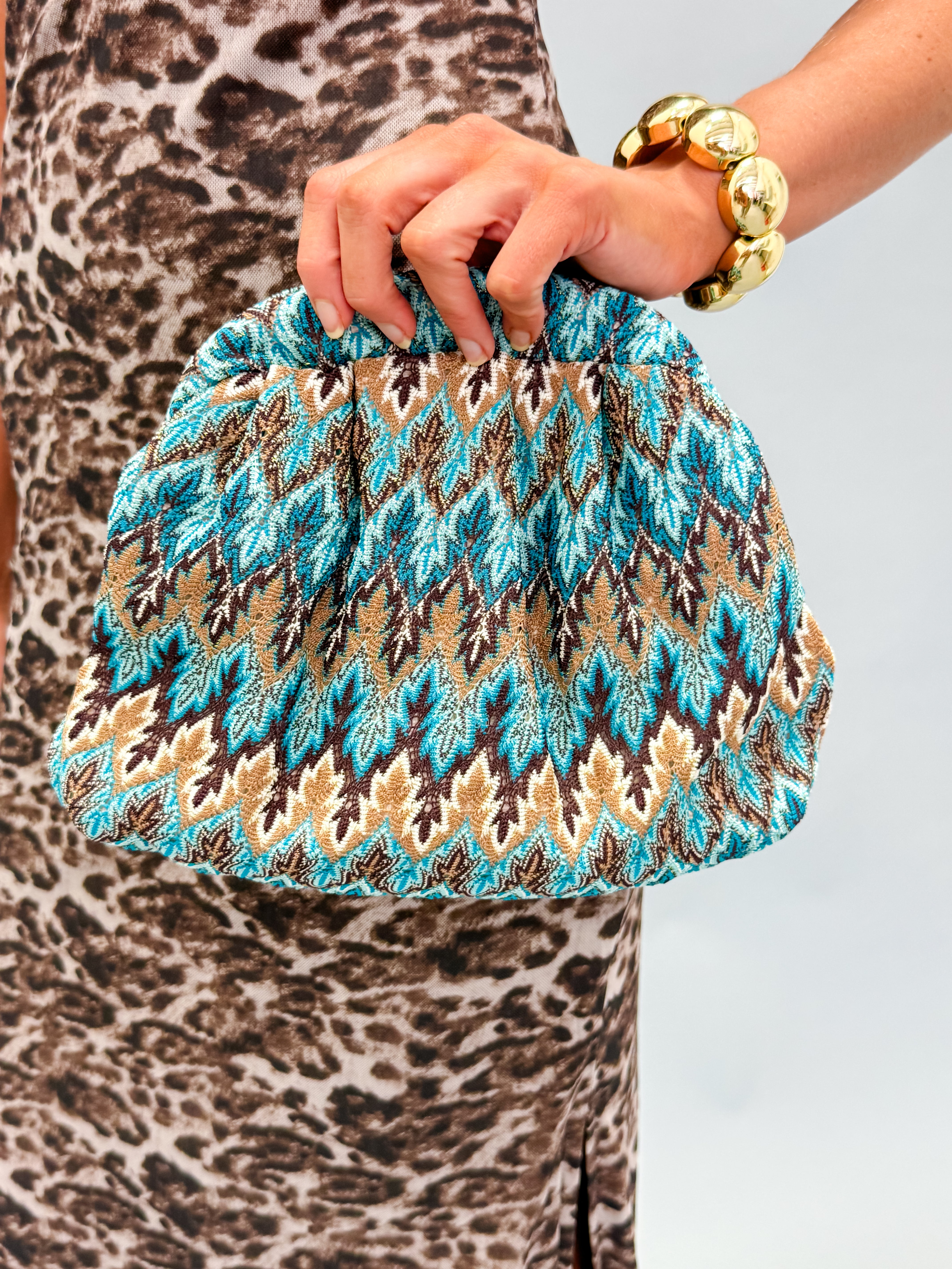 Chantal Striped Clutch Bag