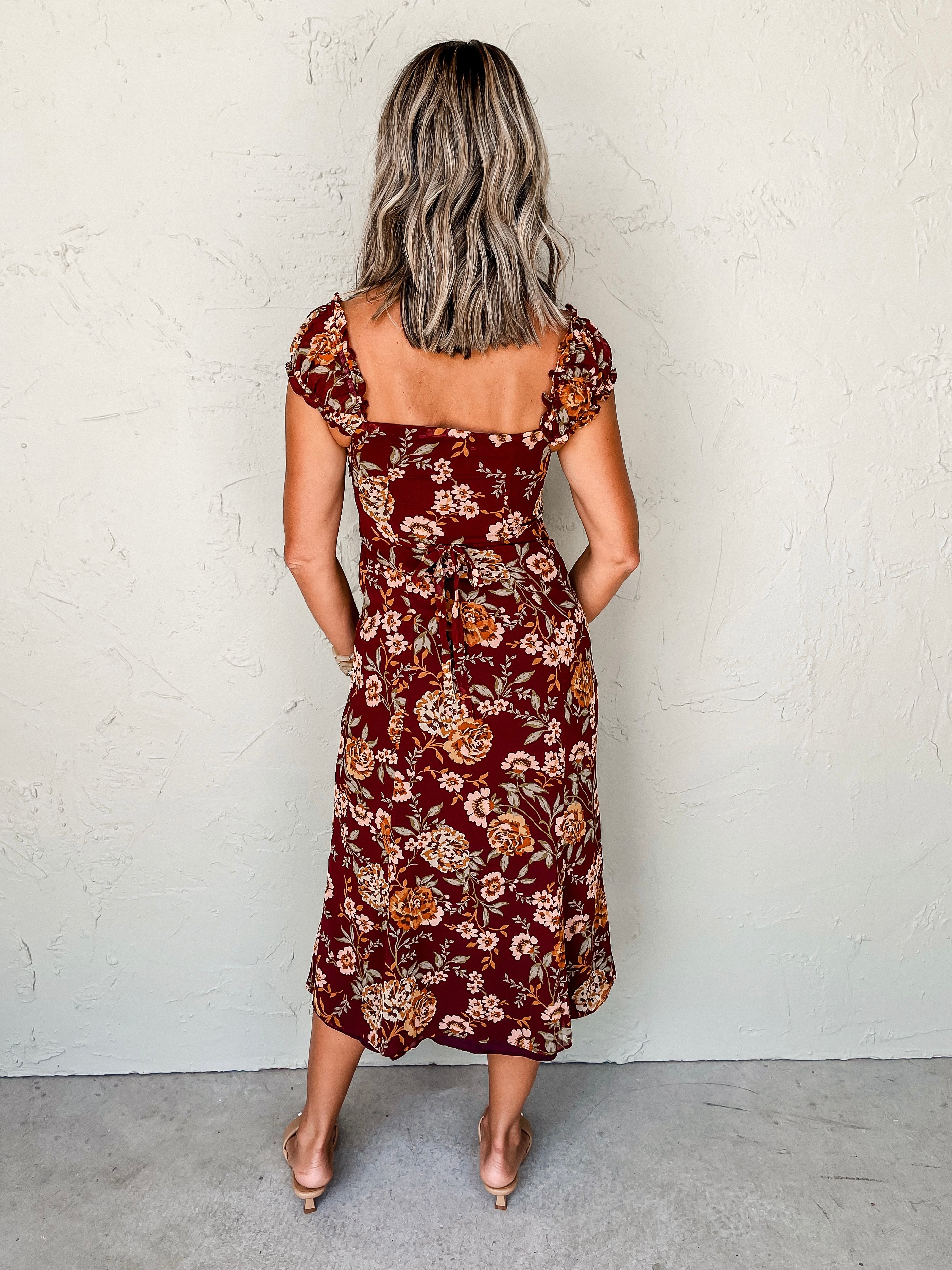 Cherished Moment Floral Midi Dress