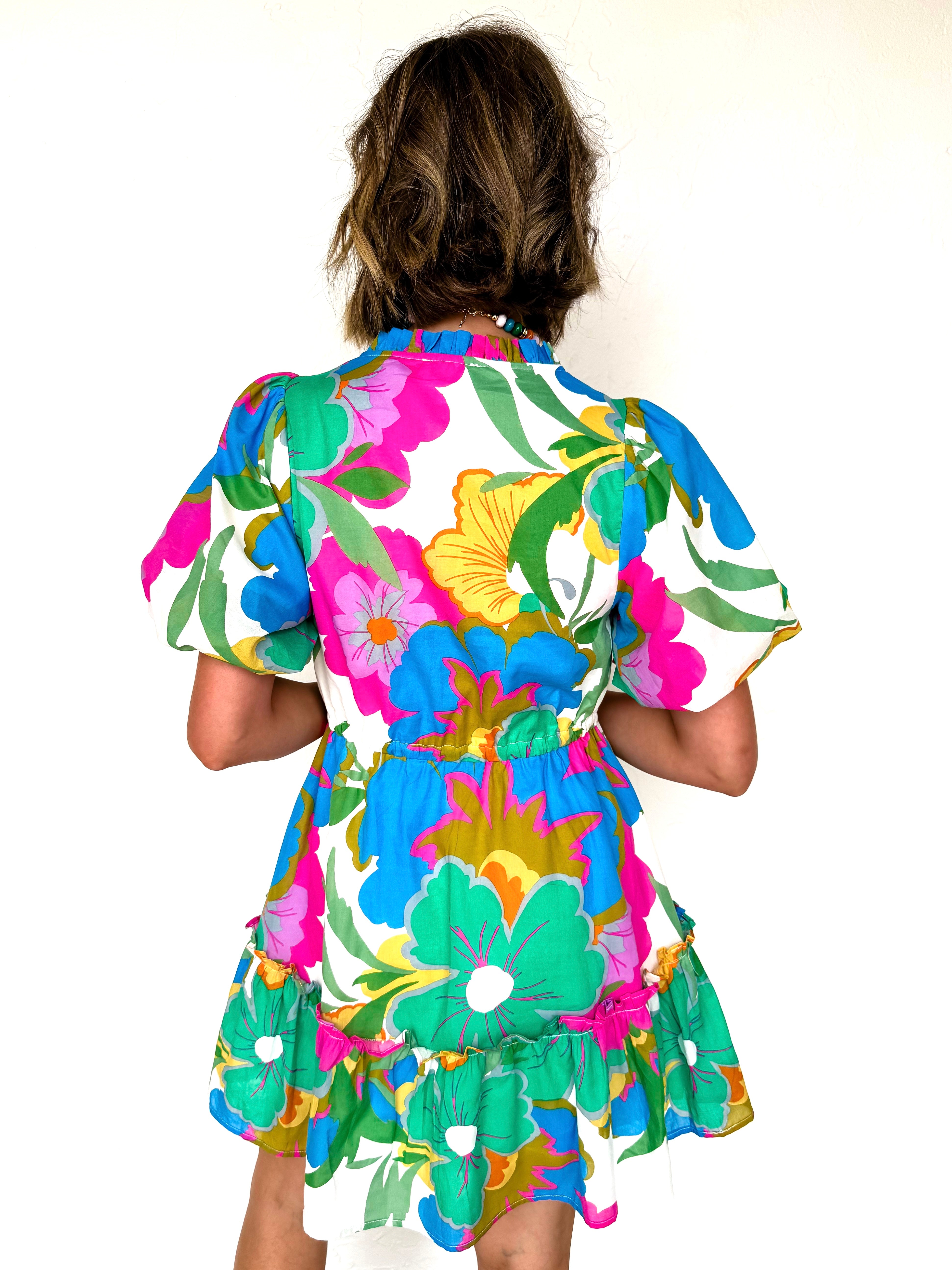 Christine Bubble Short Sleeve Mini Dress