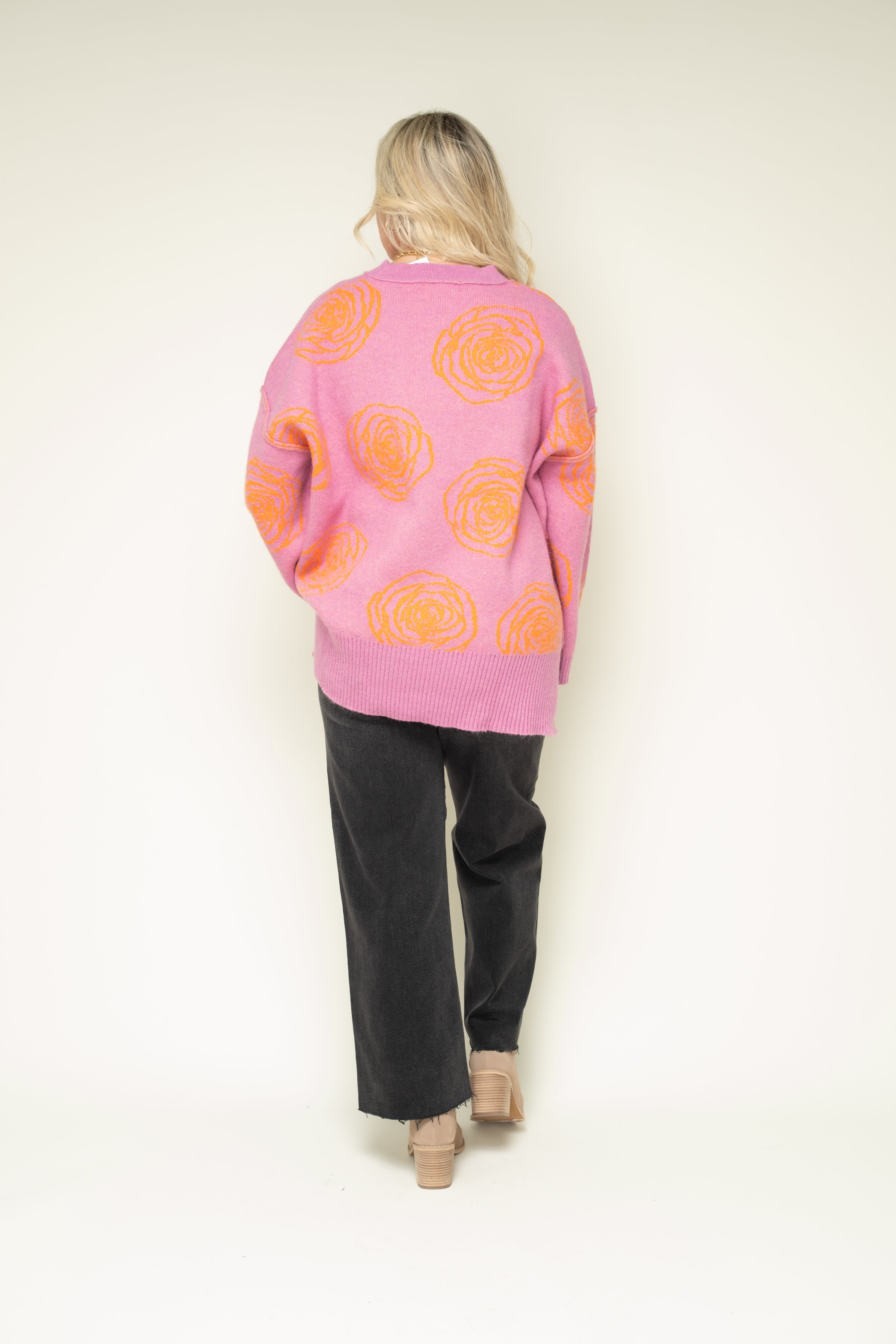 Coming Up Roses Oversized Sweater