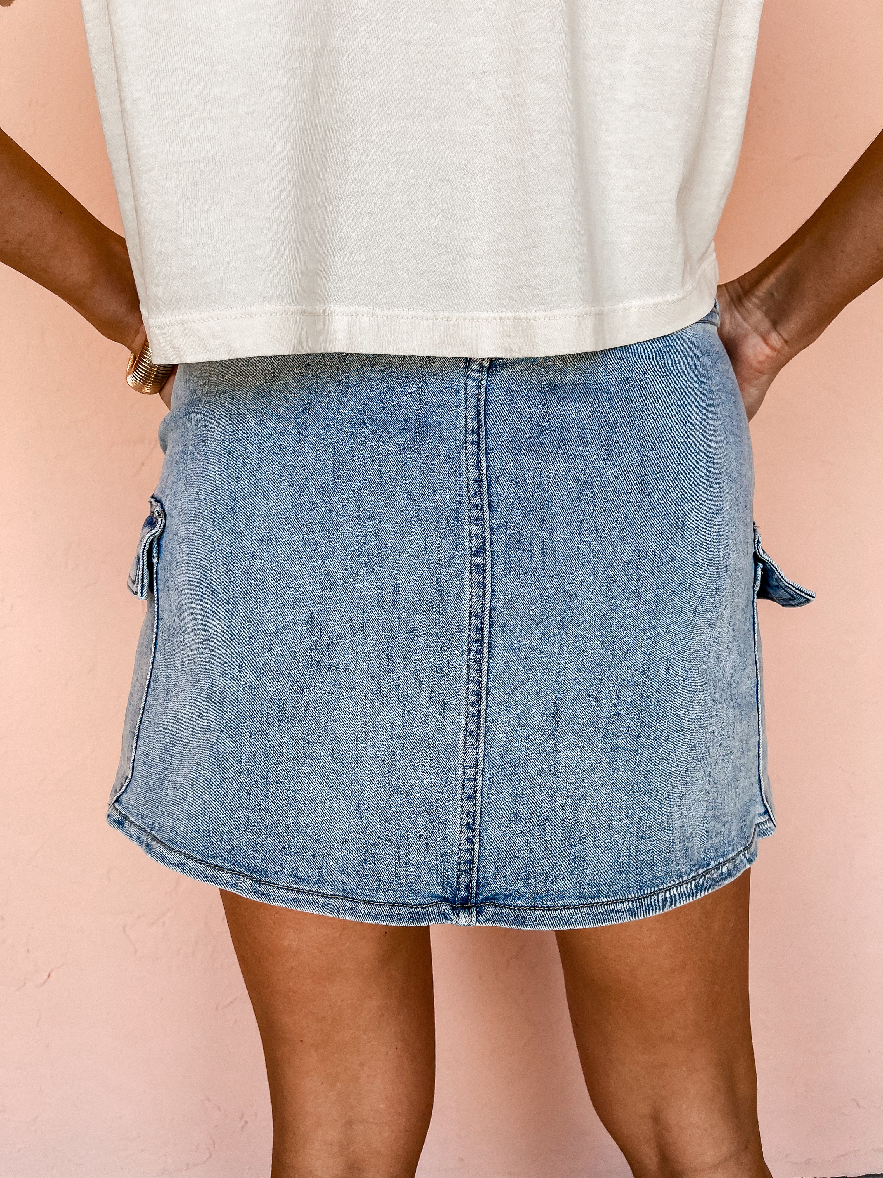 Conway Cargo Denim Mini Skirt