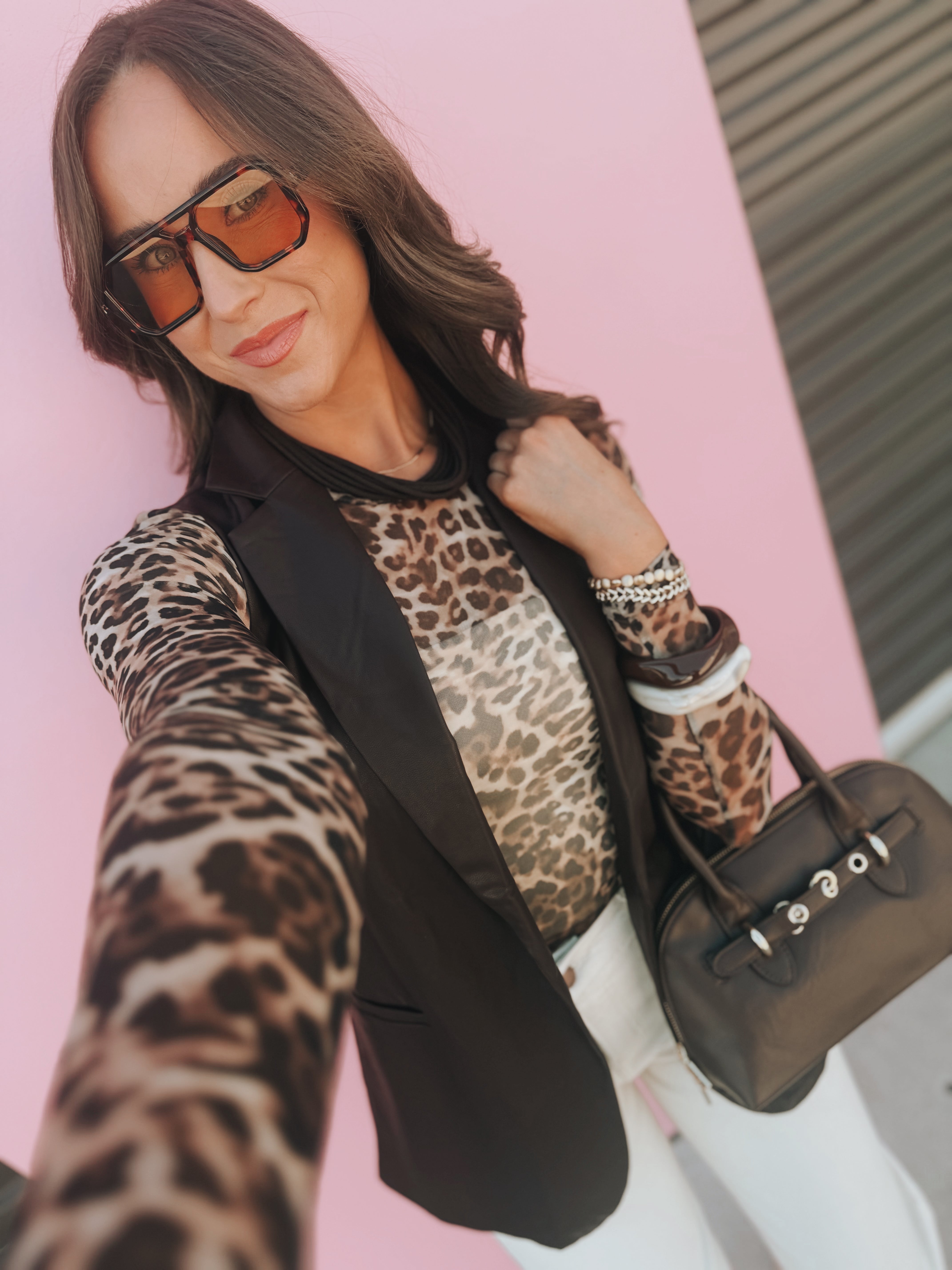 Lena Vegan Leather Open Front Vest