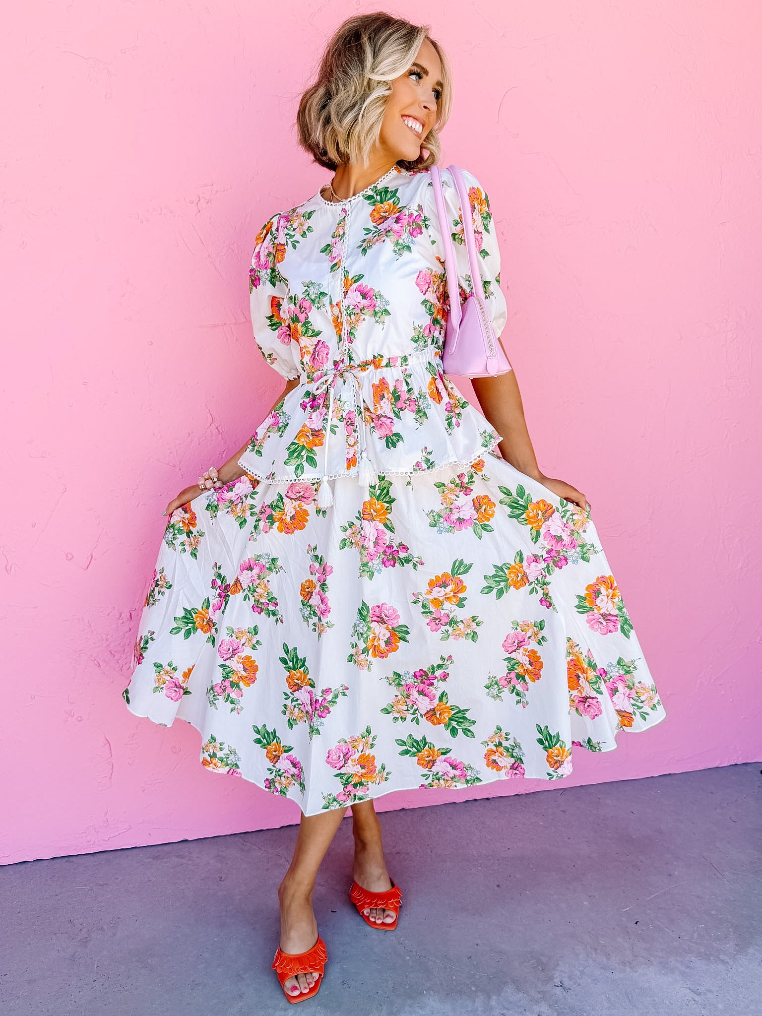 Naomi Pleated Floral Skirt