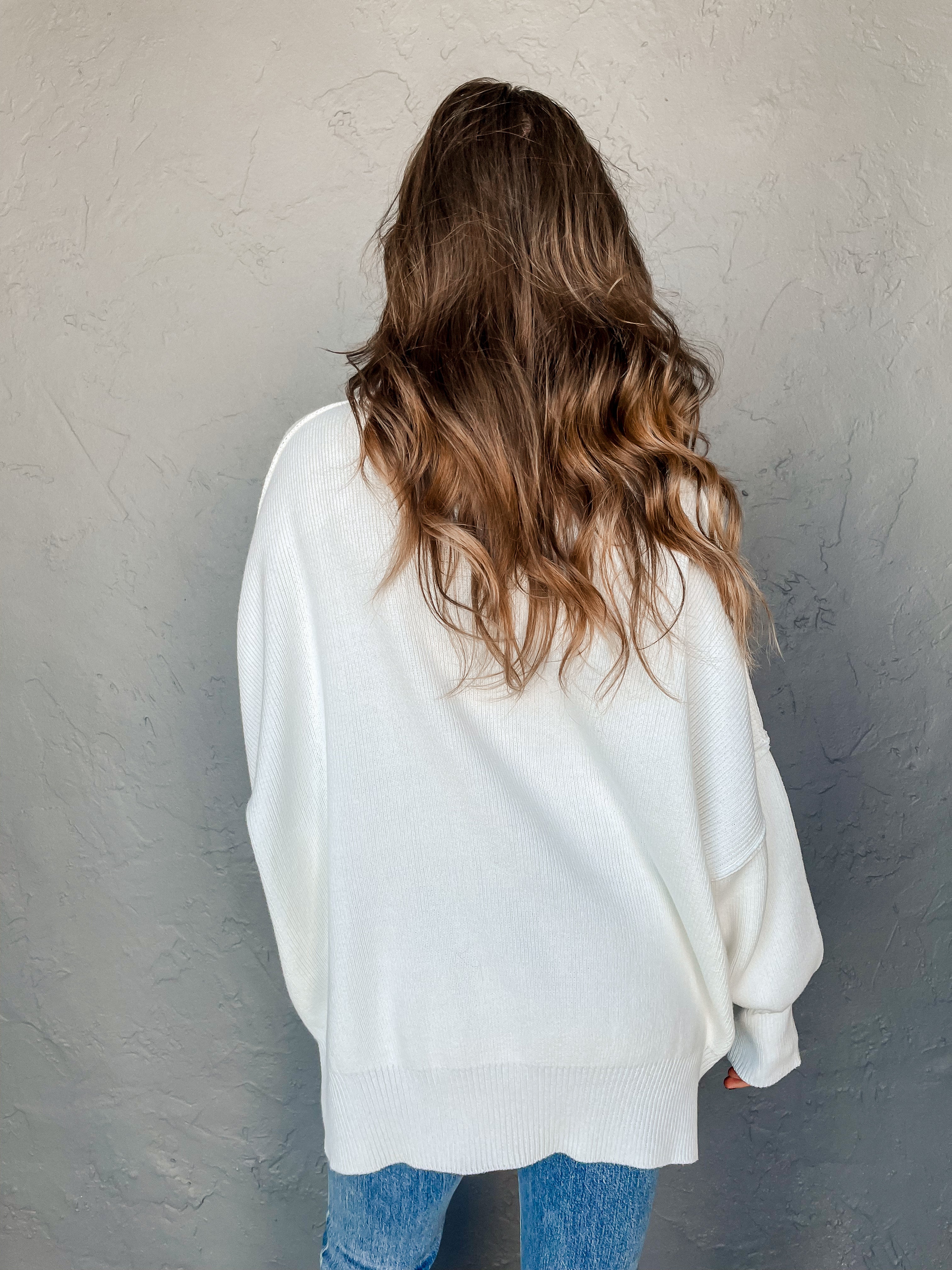 Cozy And Kind Oversized Sweater-White