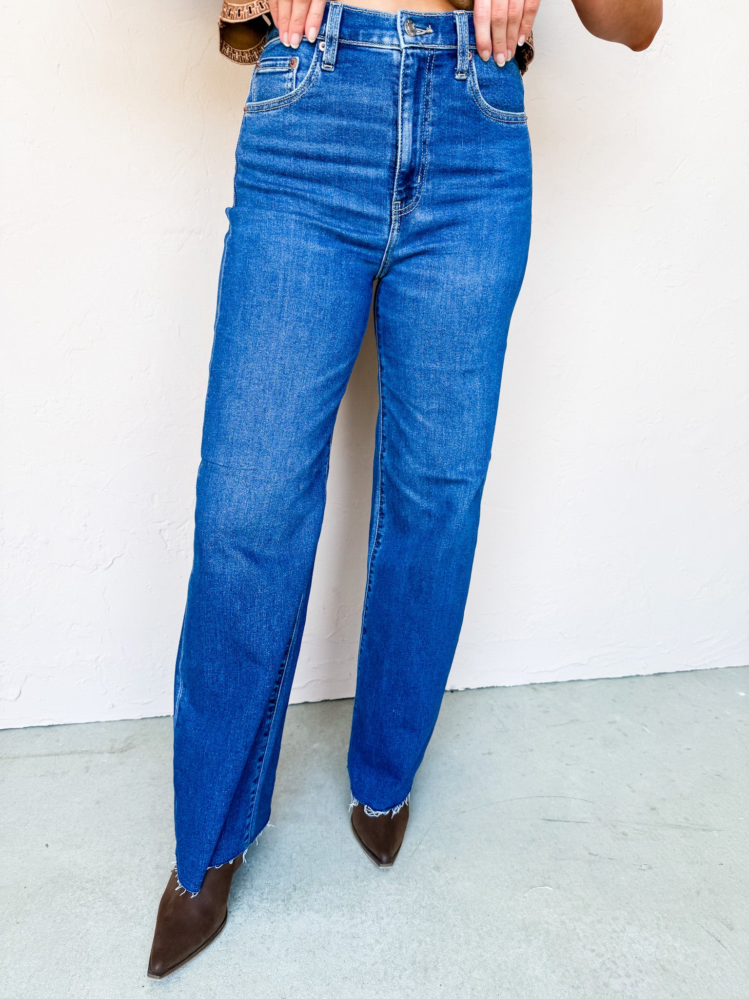 [DAZE] Far Out High Rise Wide Leg Jeans-Waterfall