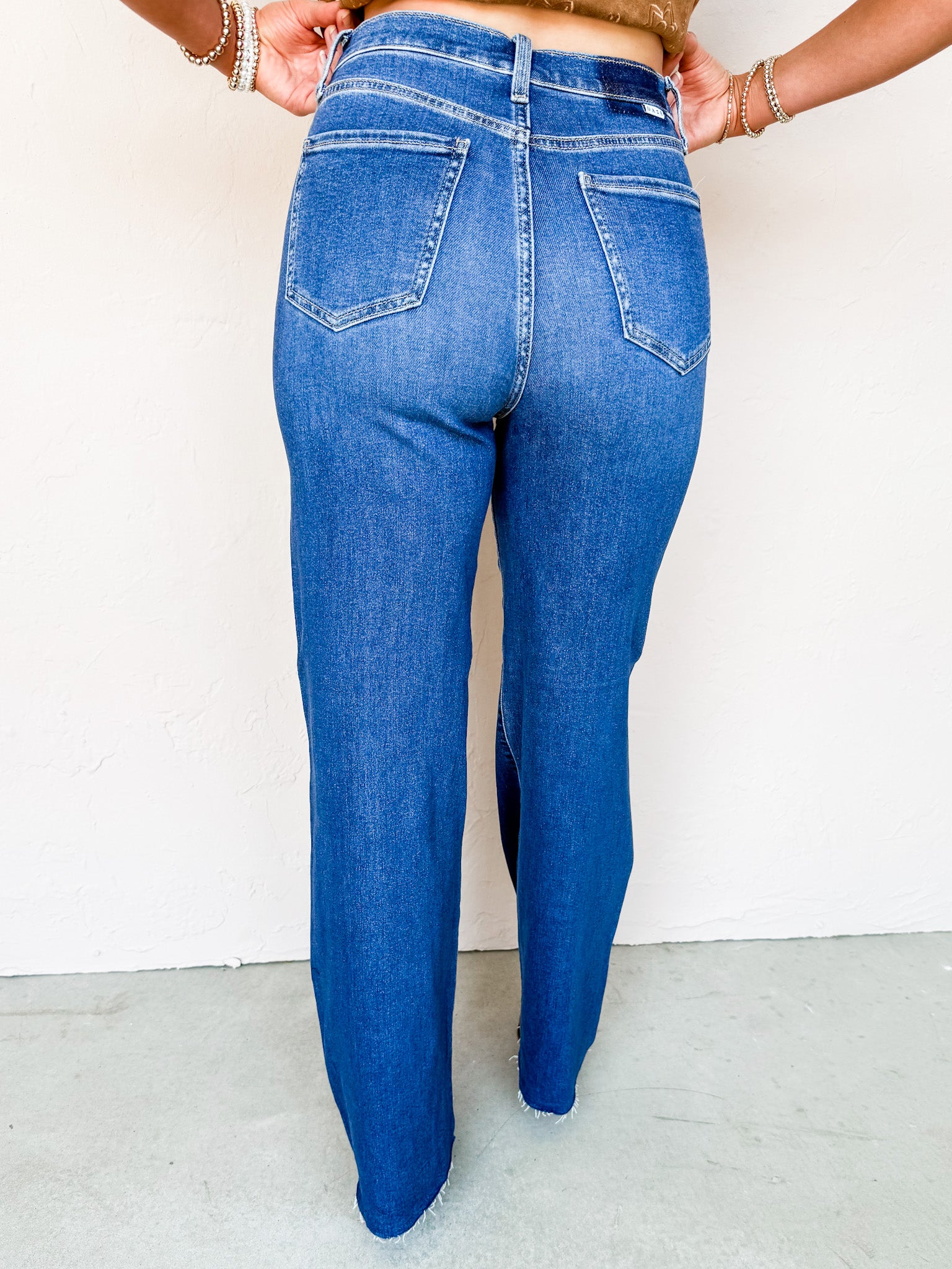[DAZE] Far Out High Rise Wide Leg Jeans-Waterfall