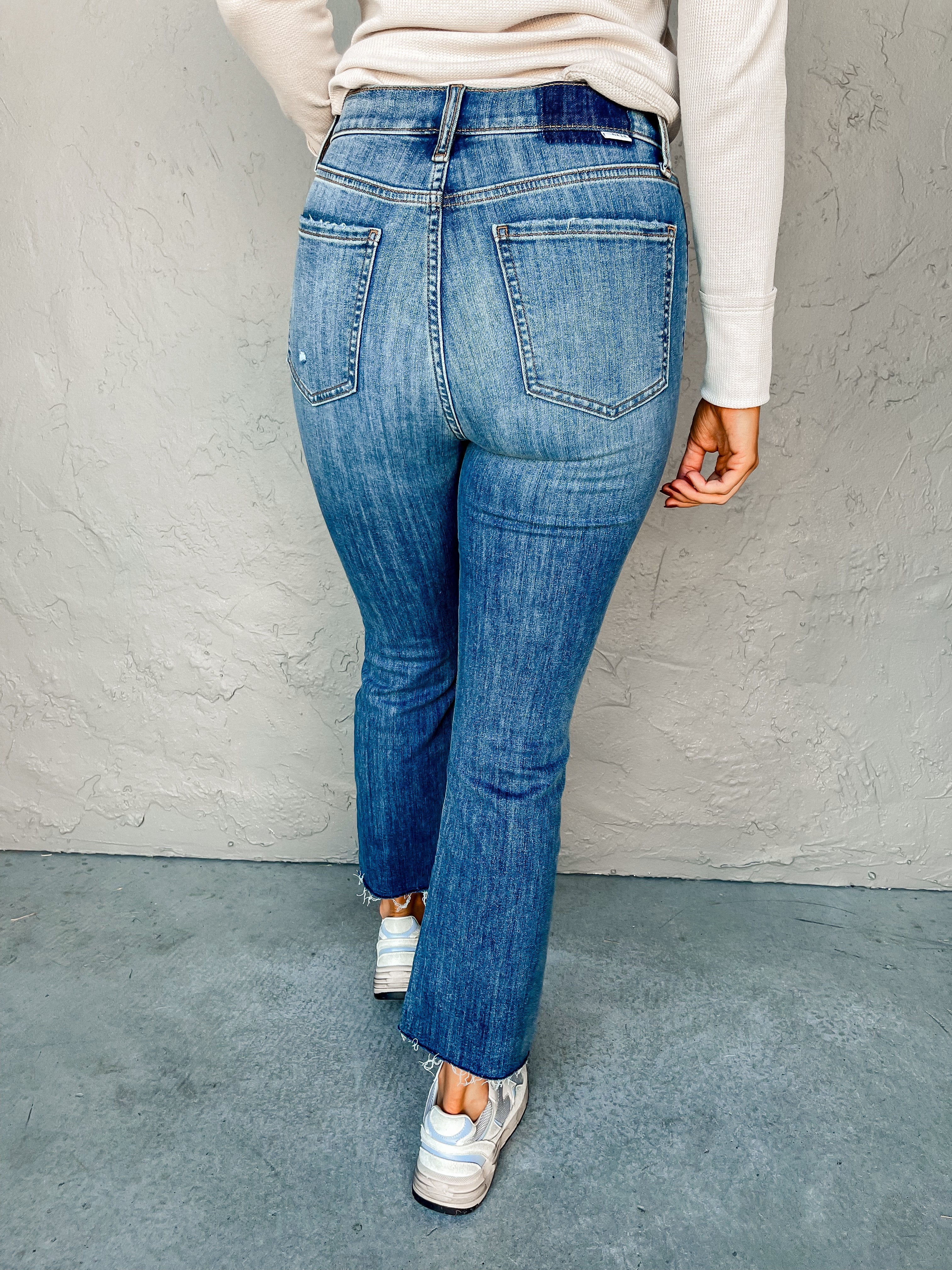 [DAZE] Shy Girl Crop Flare Jeans-Rumors