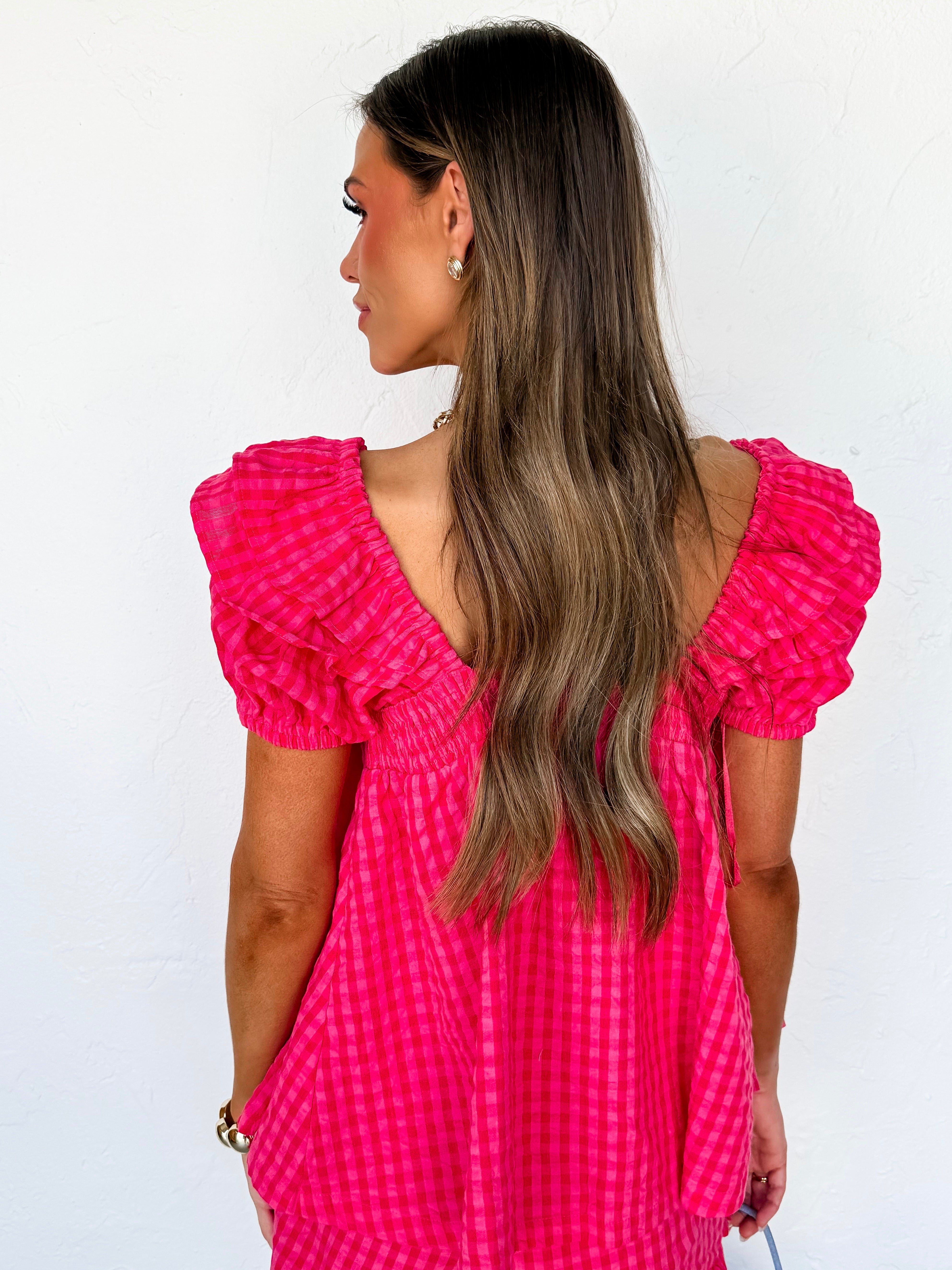 Dalli Gingham Babydoll Top