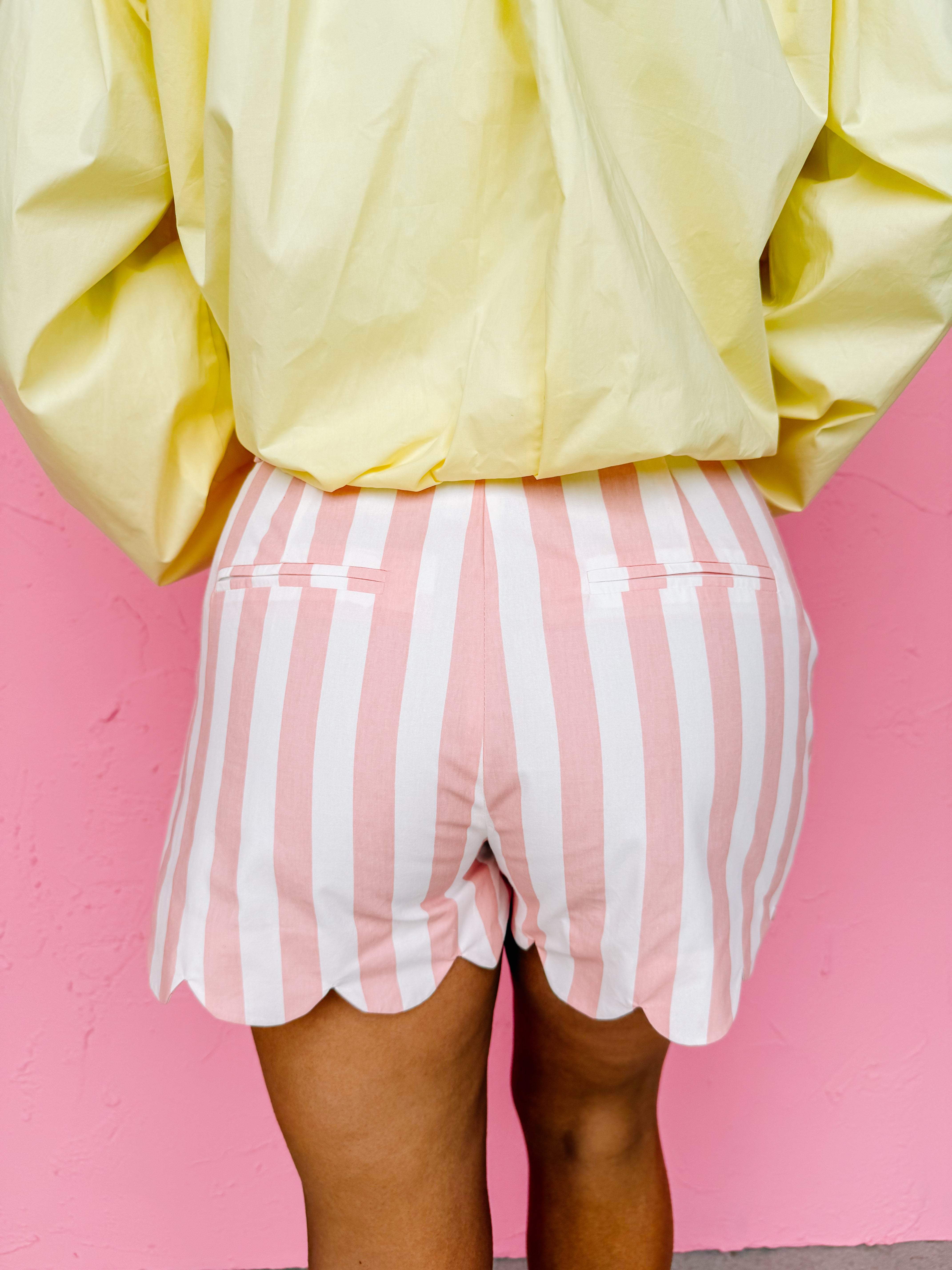 Darla Striped Scallop Shorts